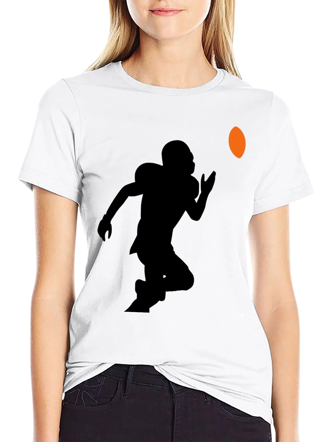 Football Player Graphic Tee - Black