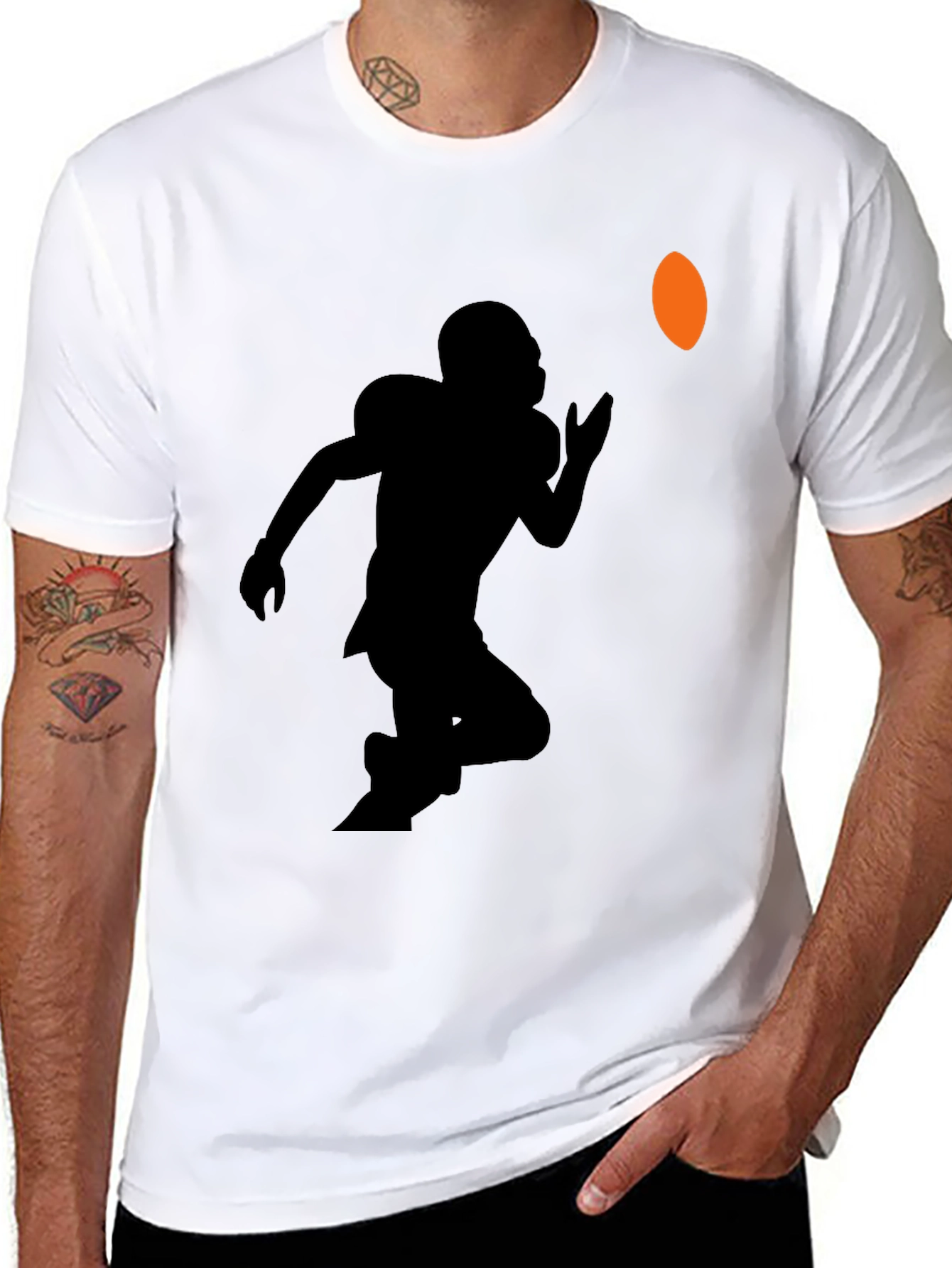 Football Player Graphic Tee - Black