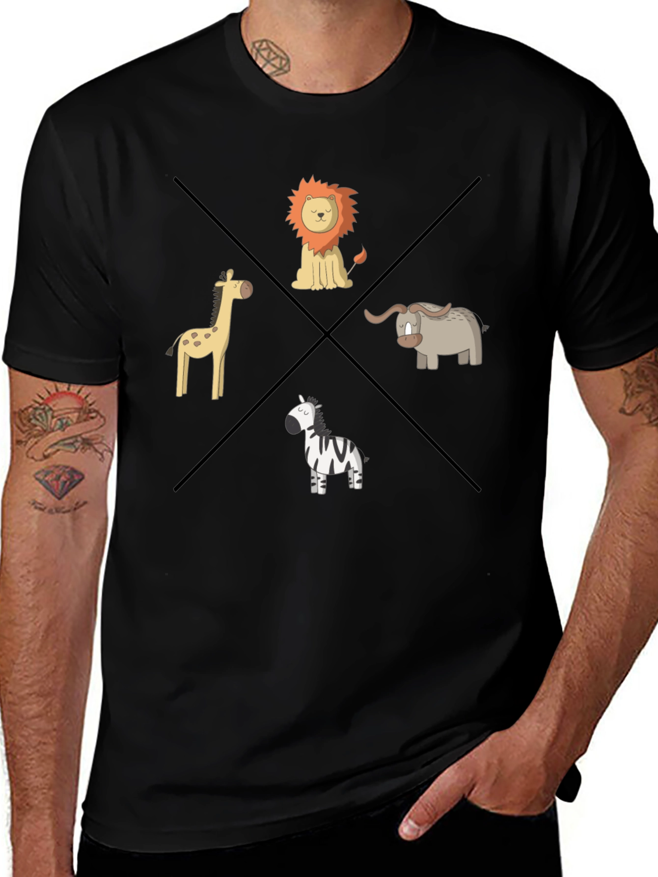 Safari Animals Graphic T-Shirt