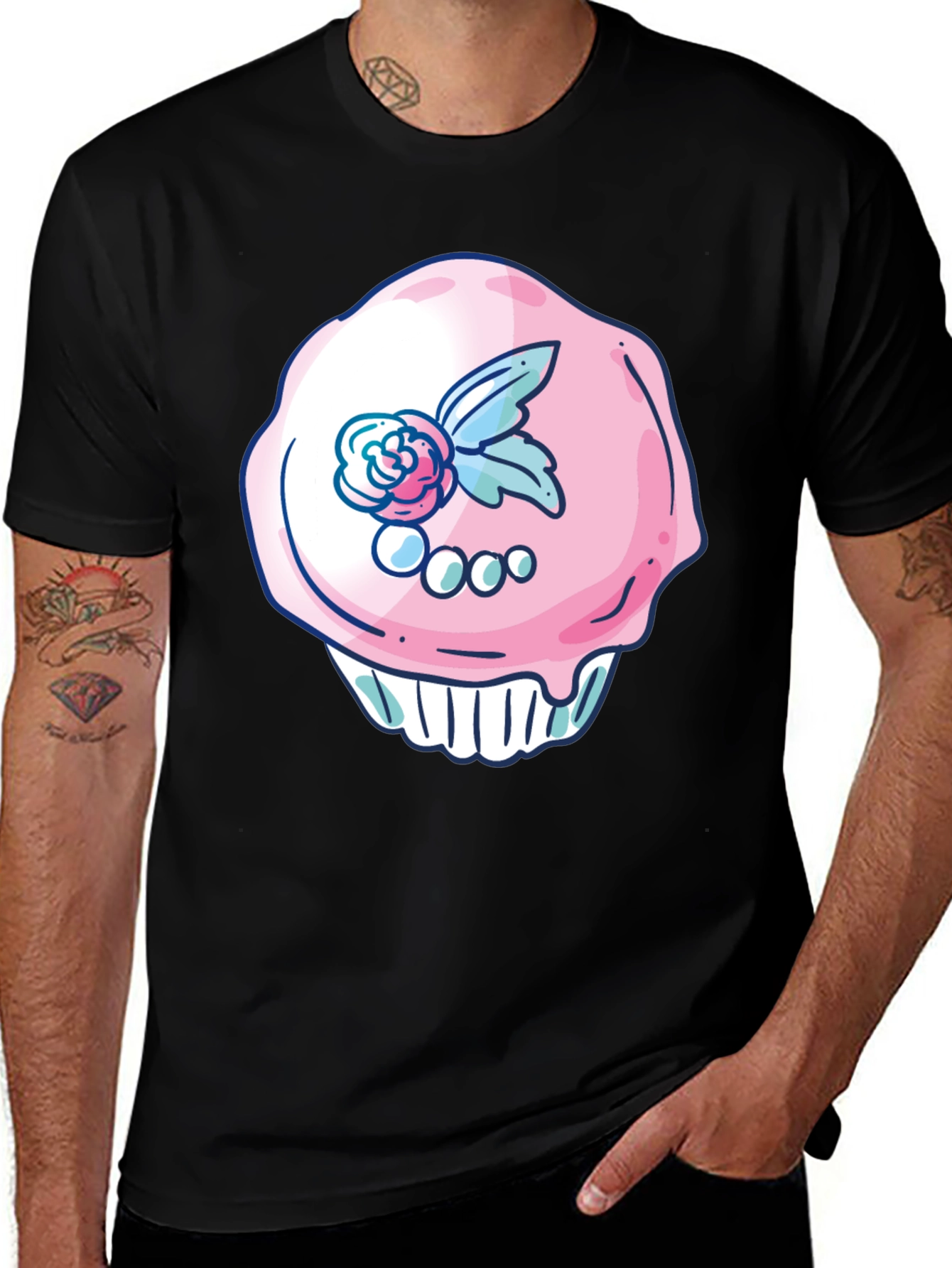 Cupcake Graphic Black T-Shirt