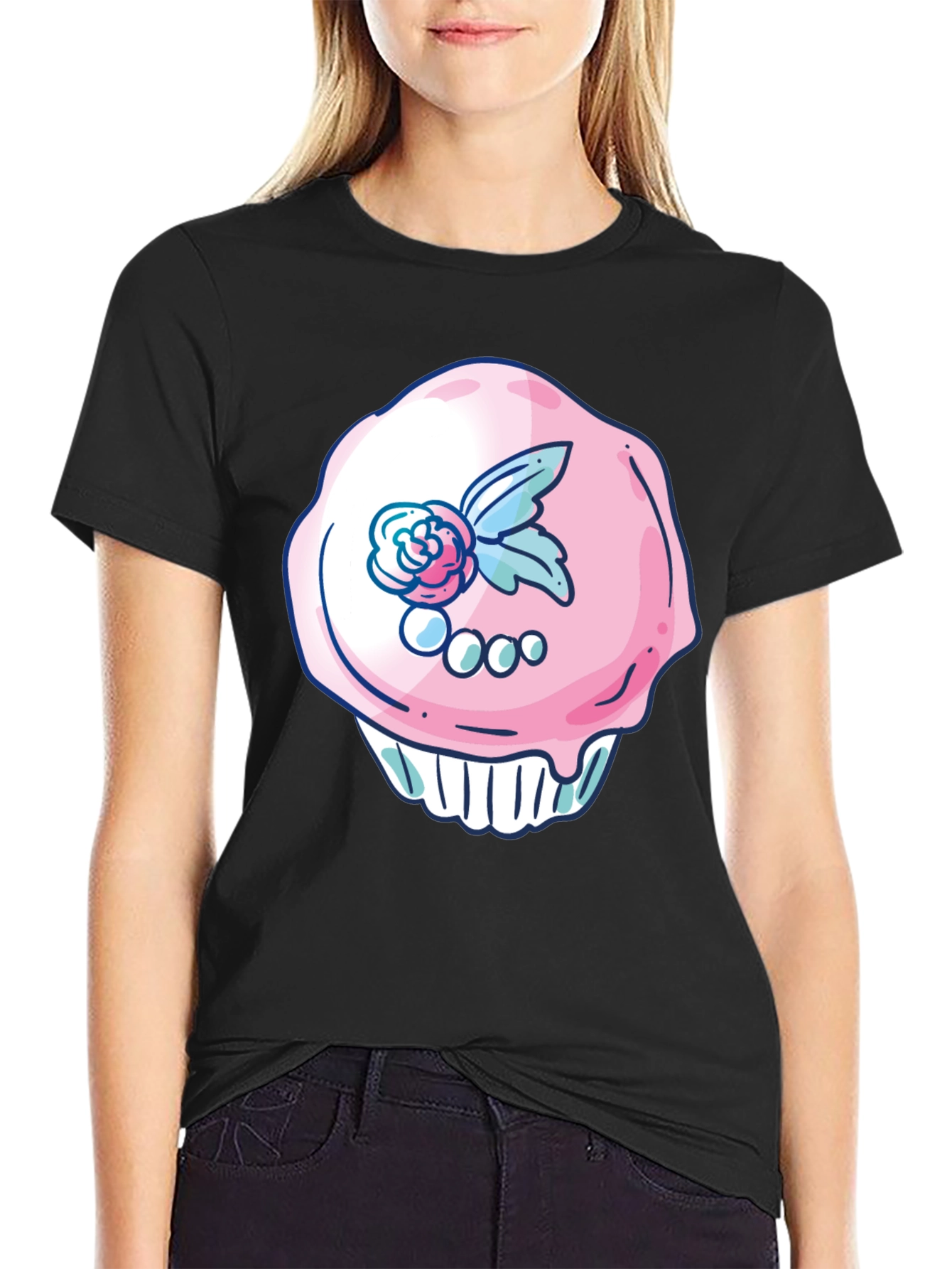 Cupcake Graphic Black T-Shirt