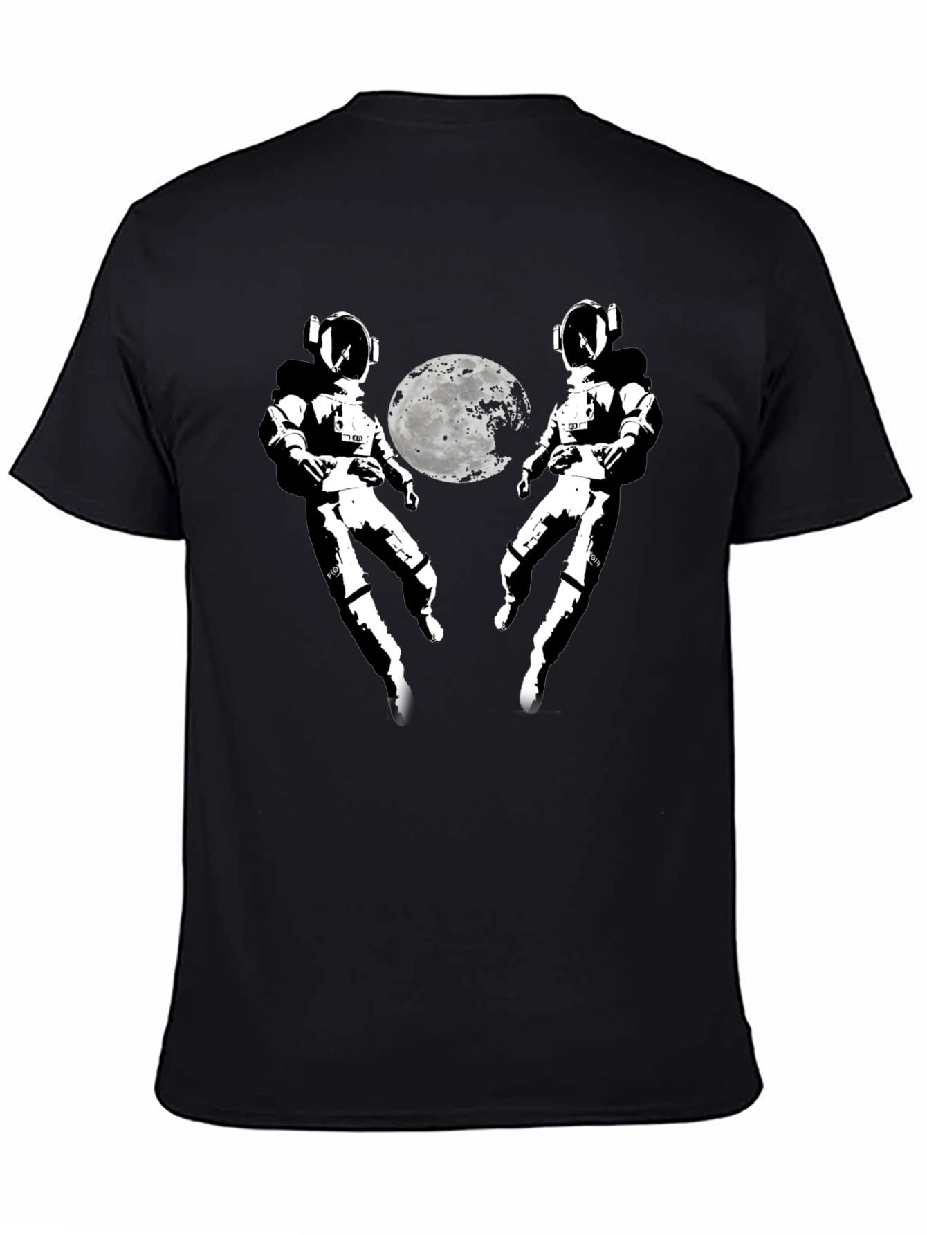 Astronaut Moon Graphic T-Shirt - Black