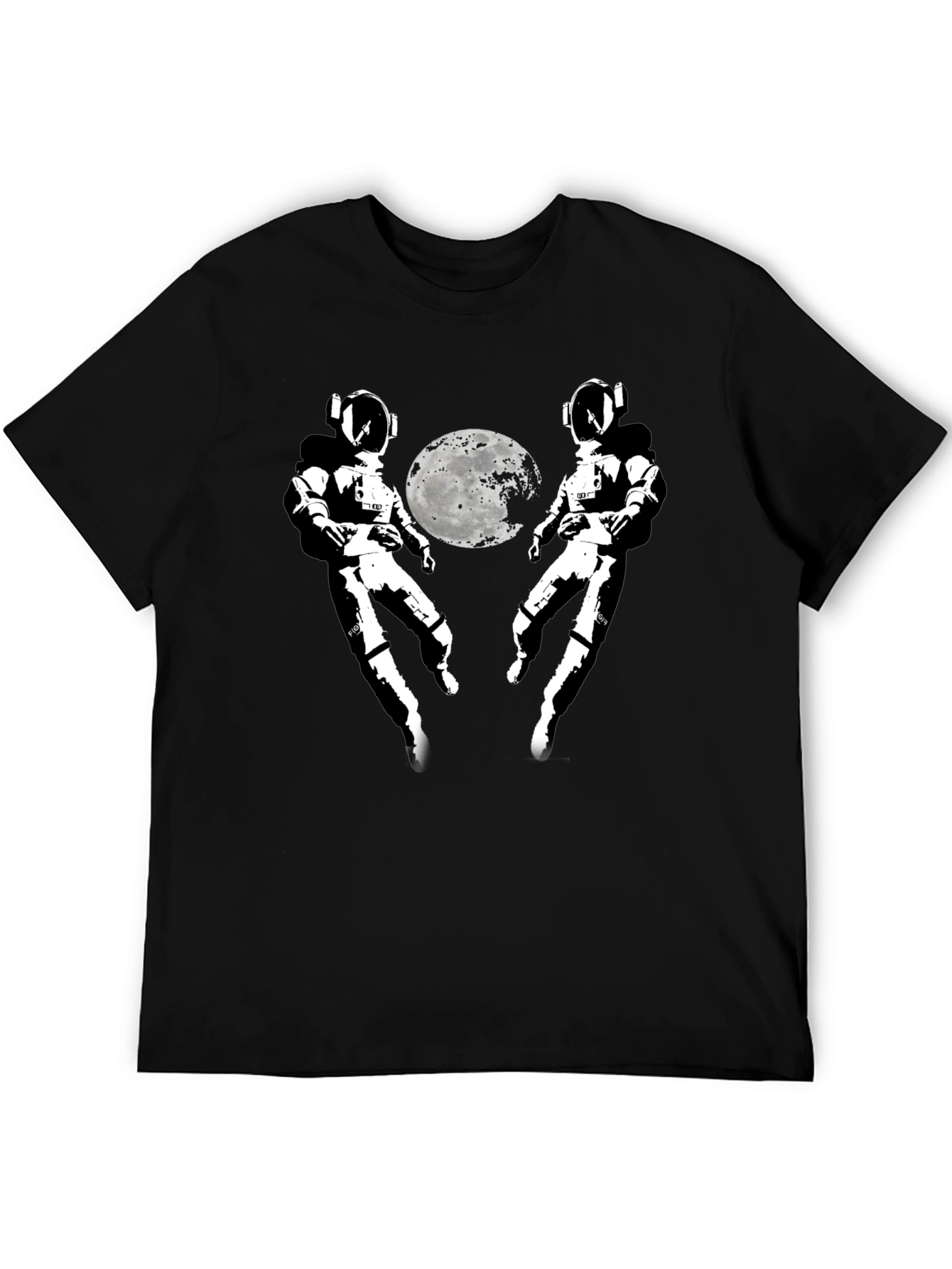 Astronaut Moon Graphic T-Shirt - Black