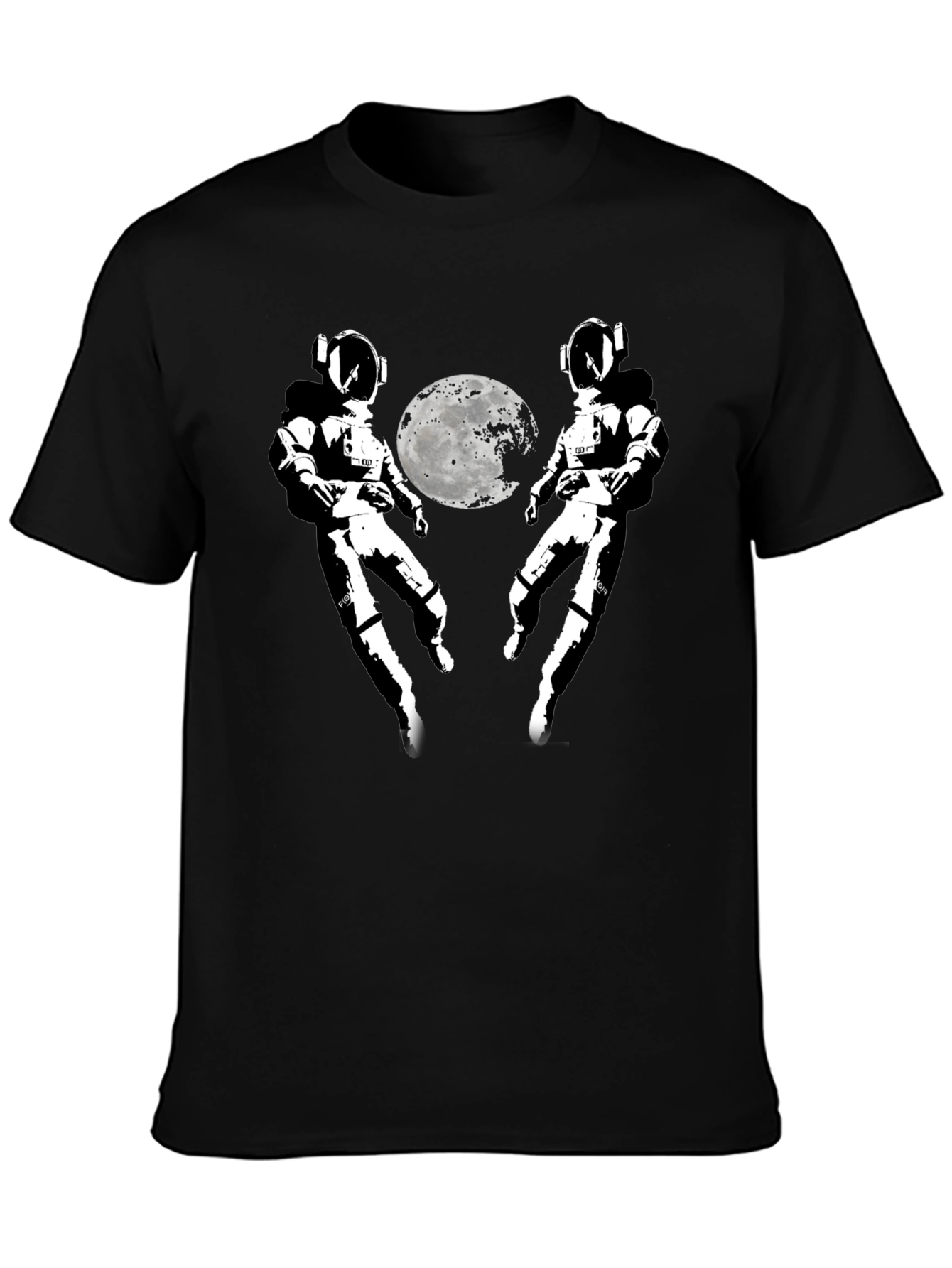 Astronaut Moon Graphic T-Shirt - Black