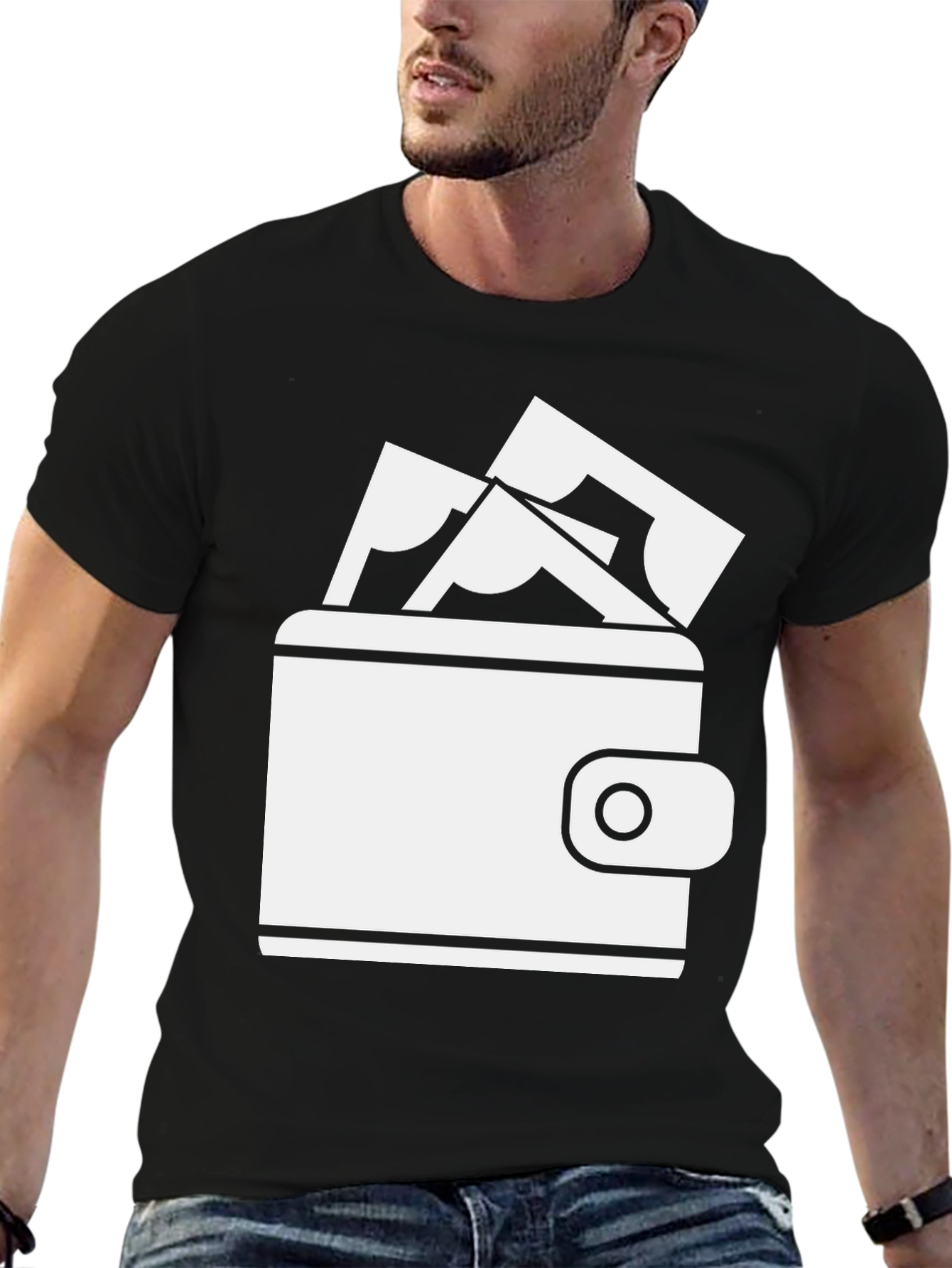 Money Wallet Black Graphic Tee Shirt
