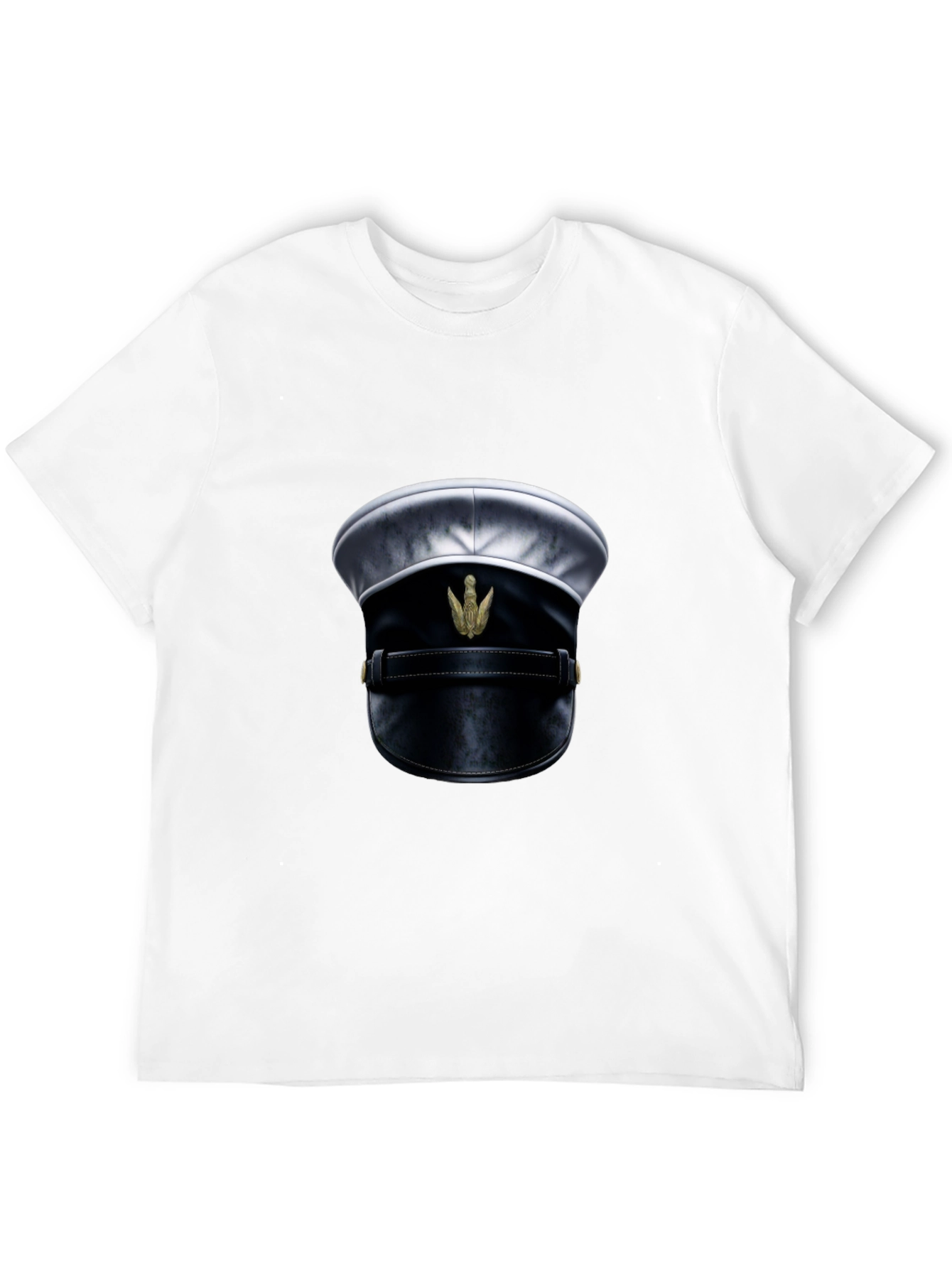 Novelty Officers Hat Graphic Tee - Black
