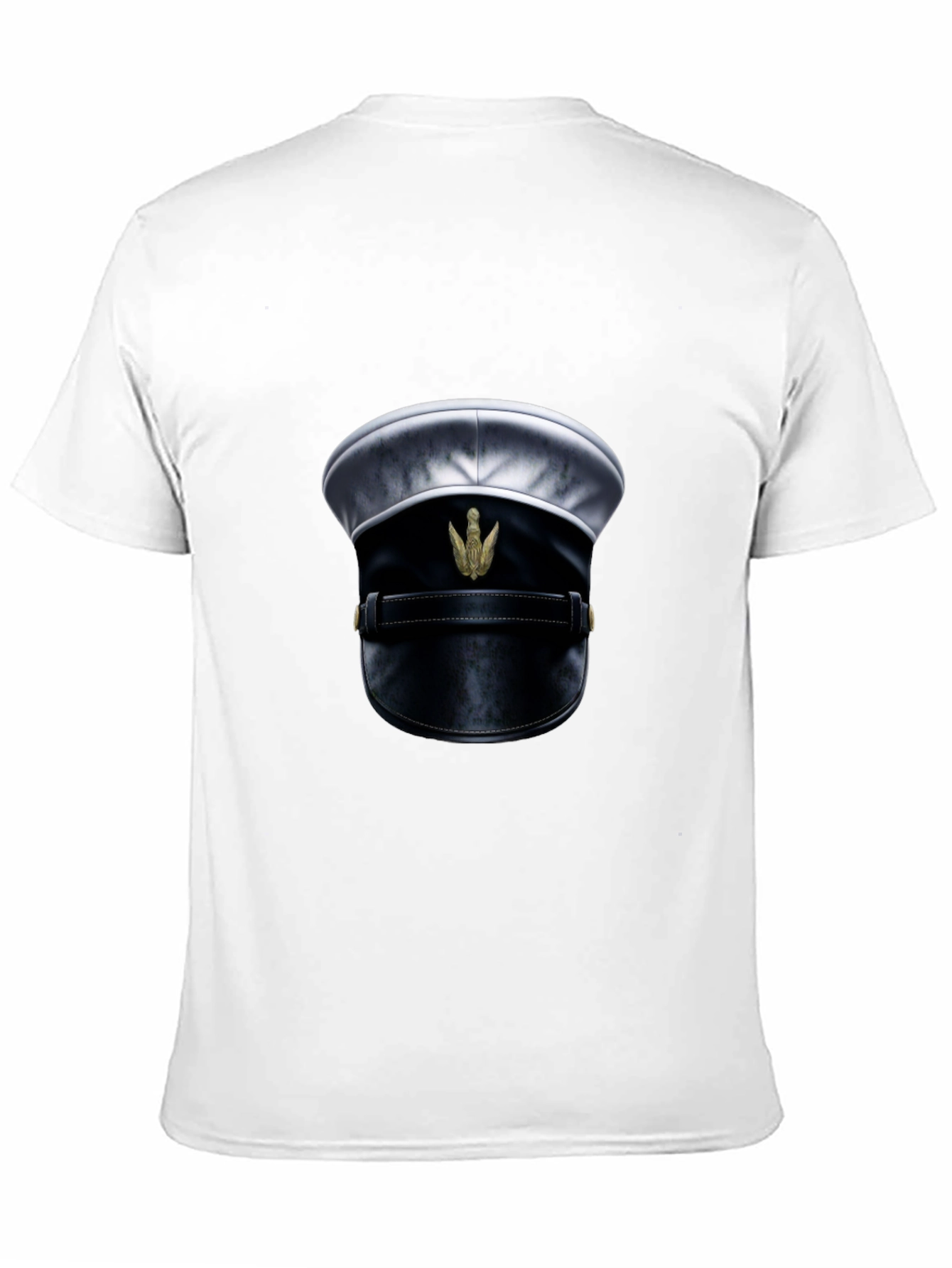 Novelty Officers Hat Graphic Tee - Black