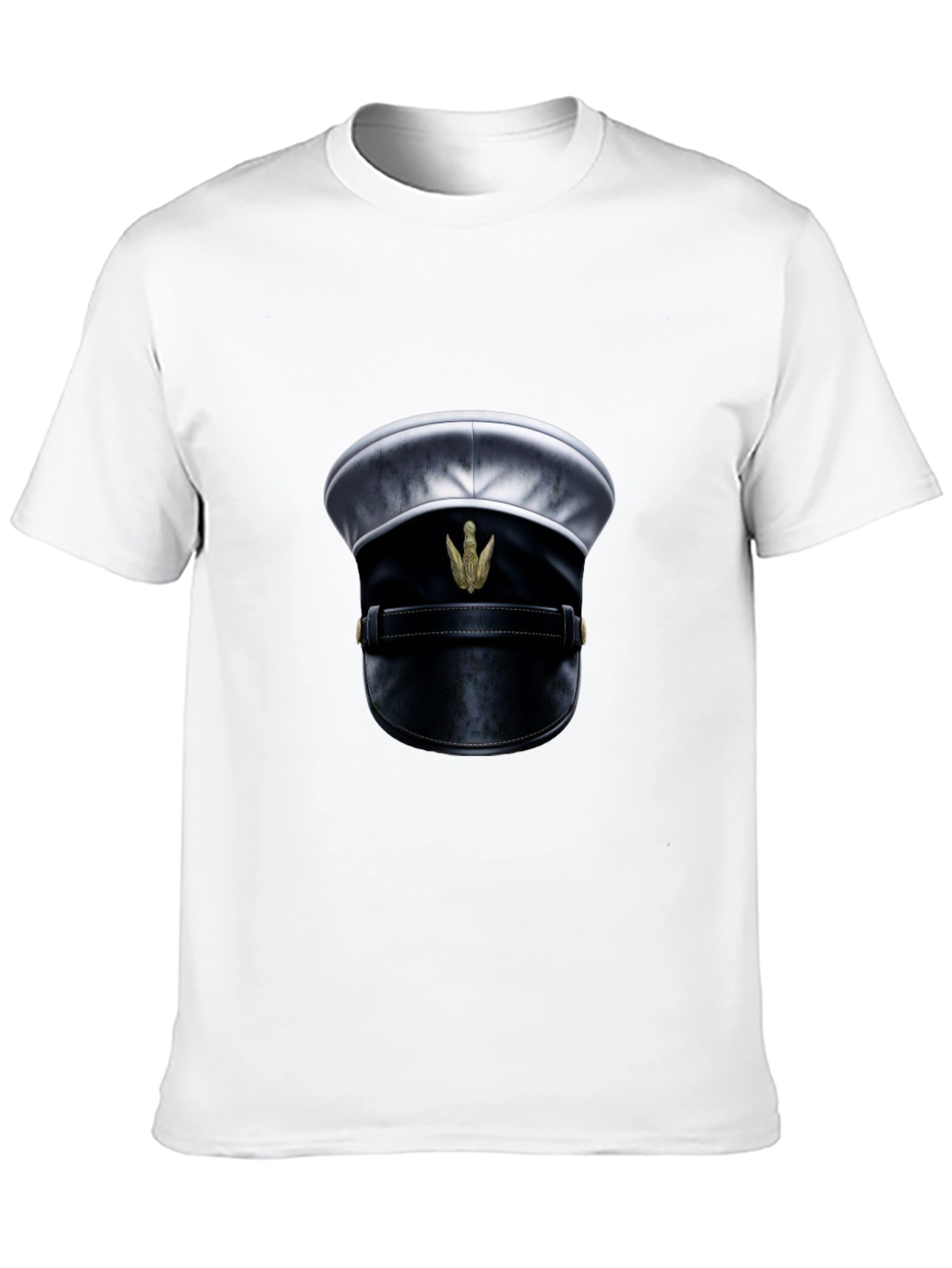 Novelty Officers Hat Graphic Tee - Black