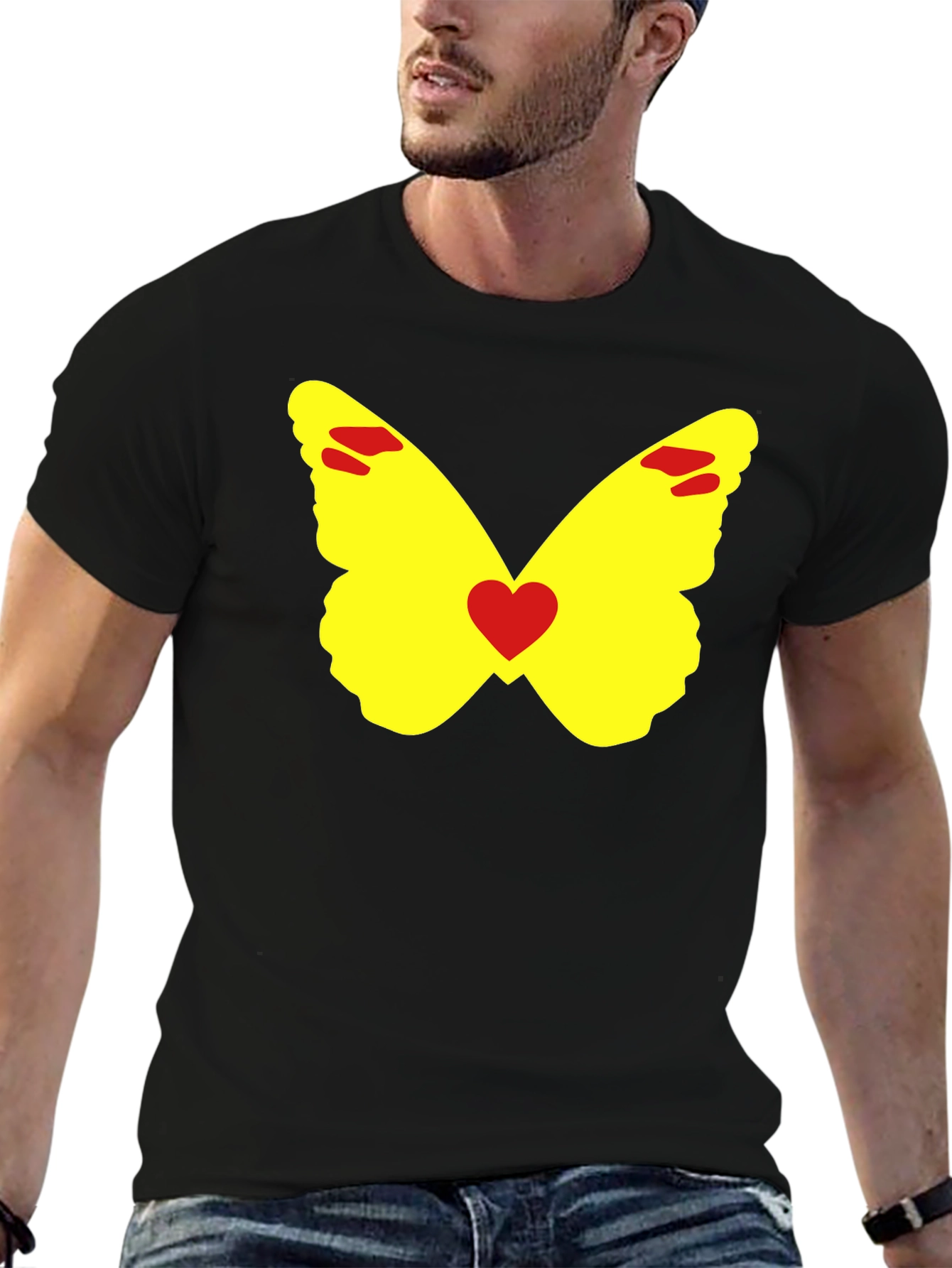Butterfly Heart Graphic Tee - Black