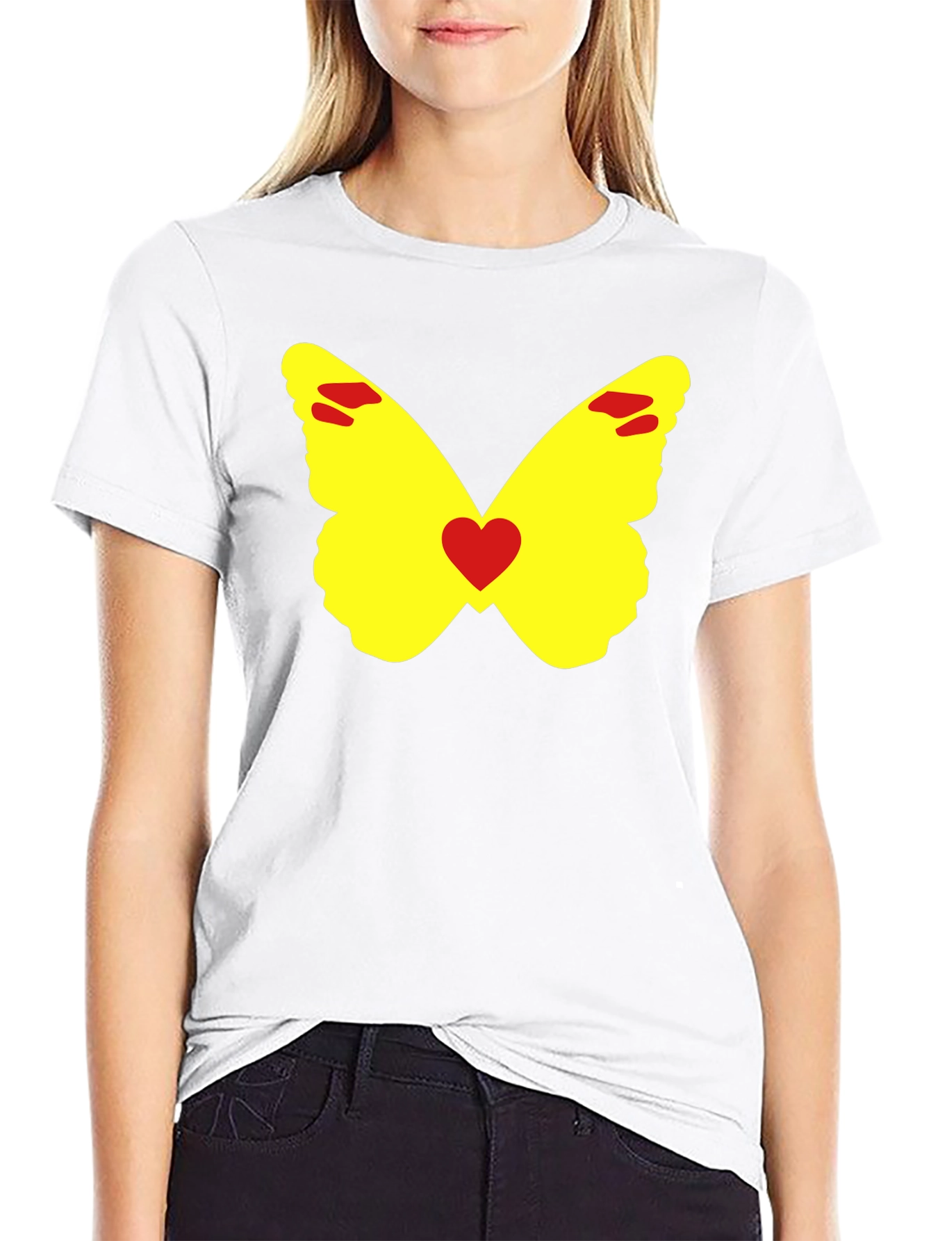 Butterfly Heart Graphic Tee - Black