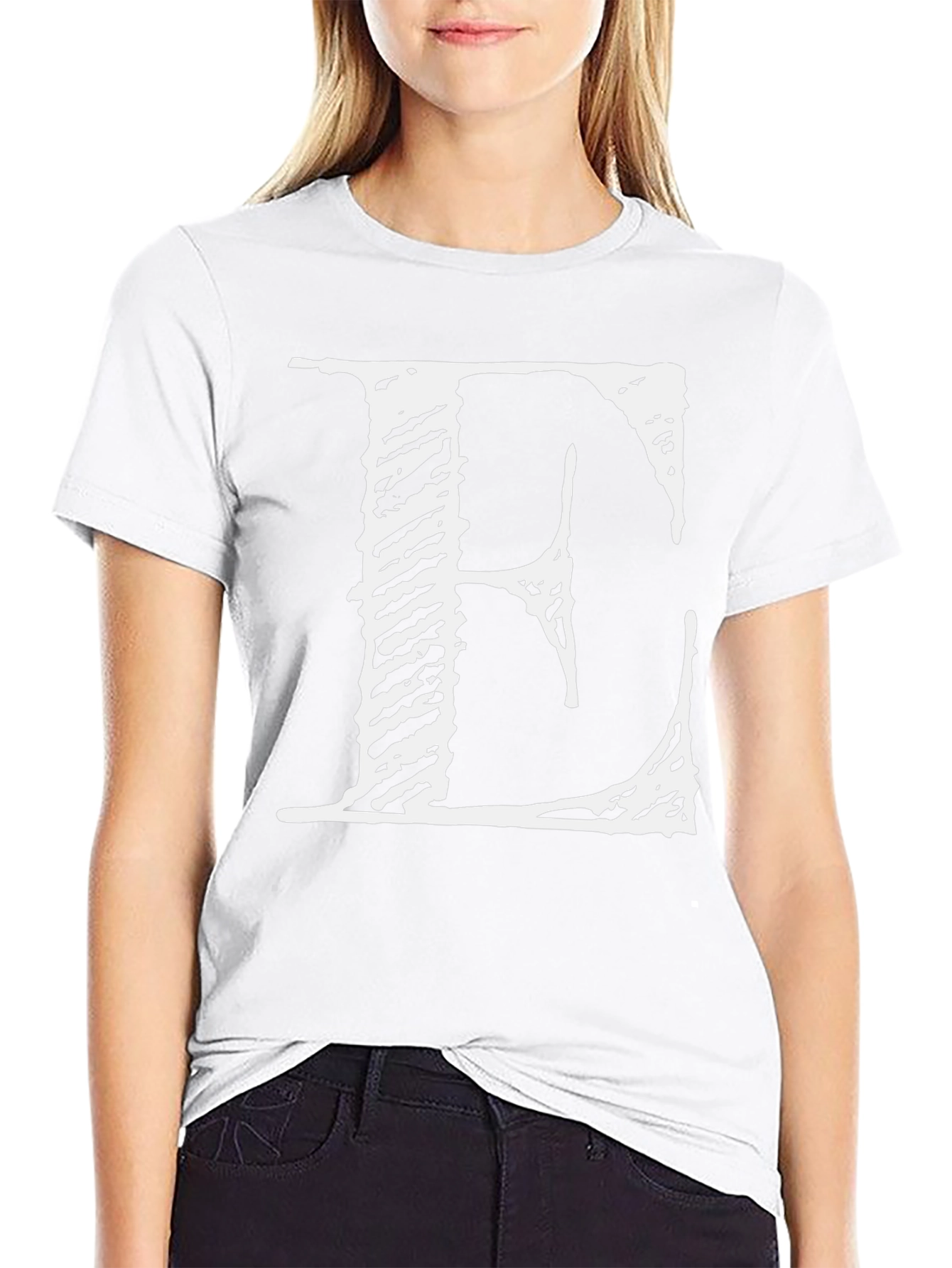 Bold E Graphic Tee - Black Cotton Blend