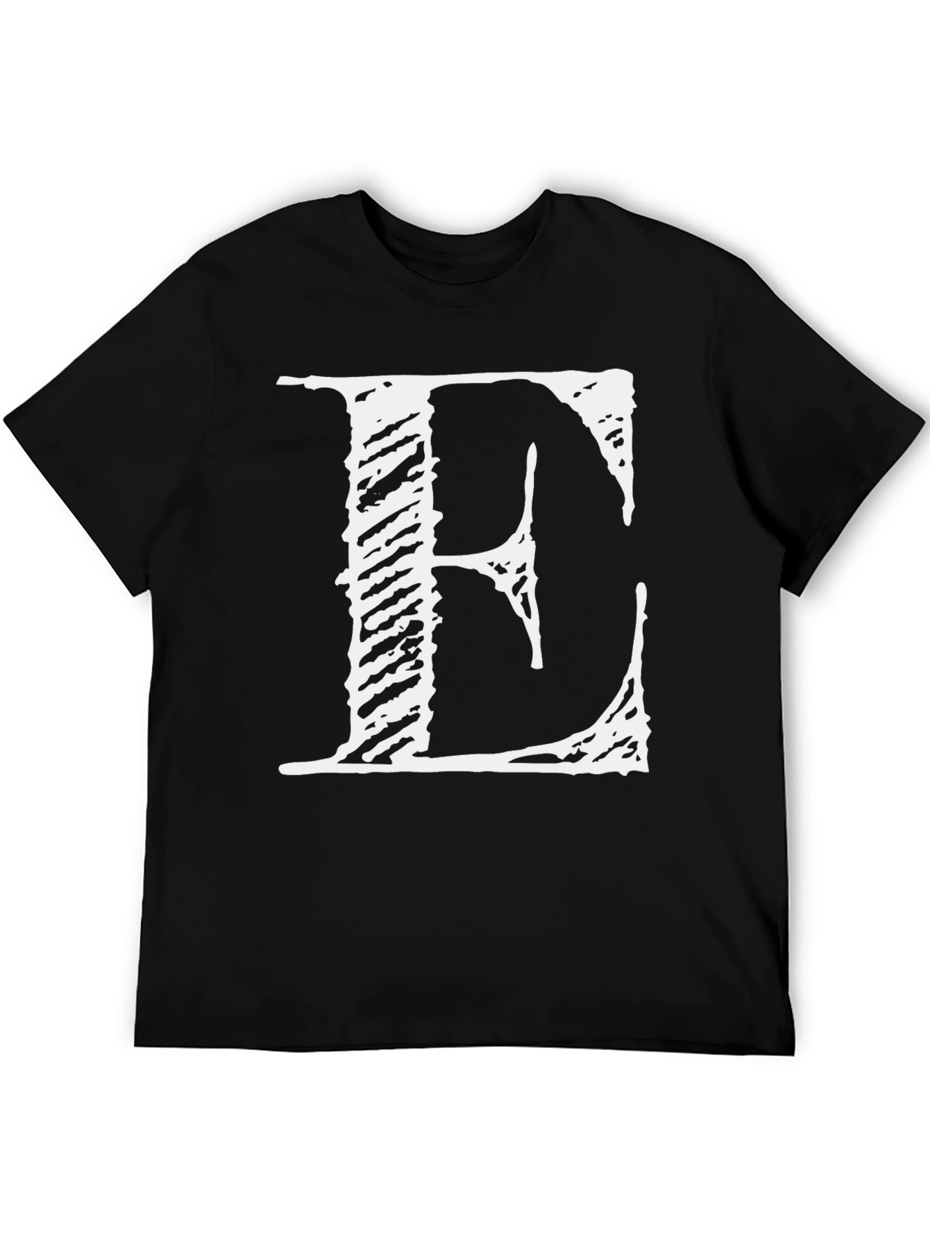 Bold E Graphic Tee - Black Cotton Blend
