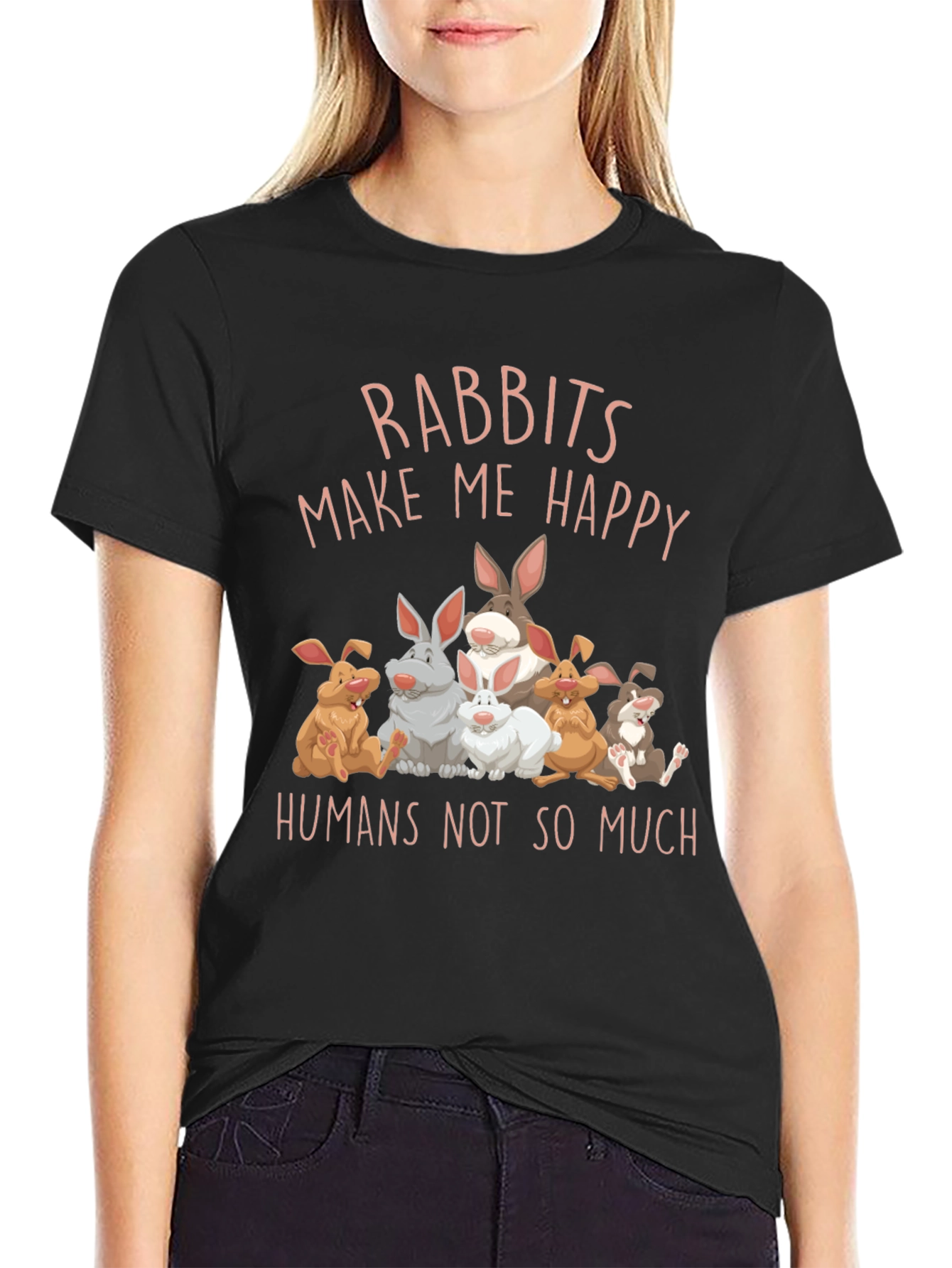 Rabbits Make Me Happy Graphic Tee