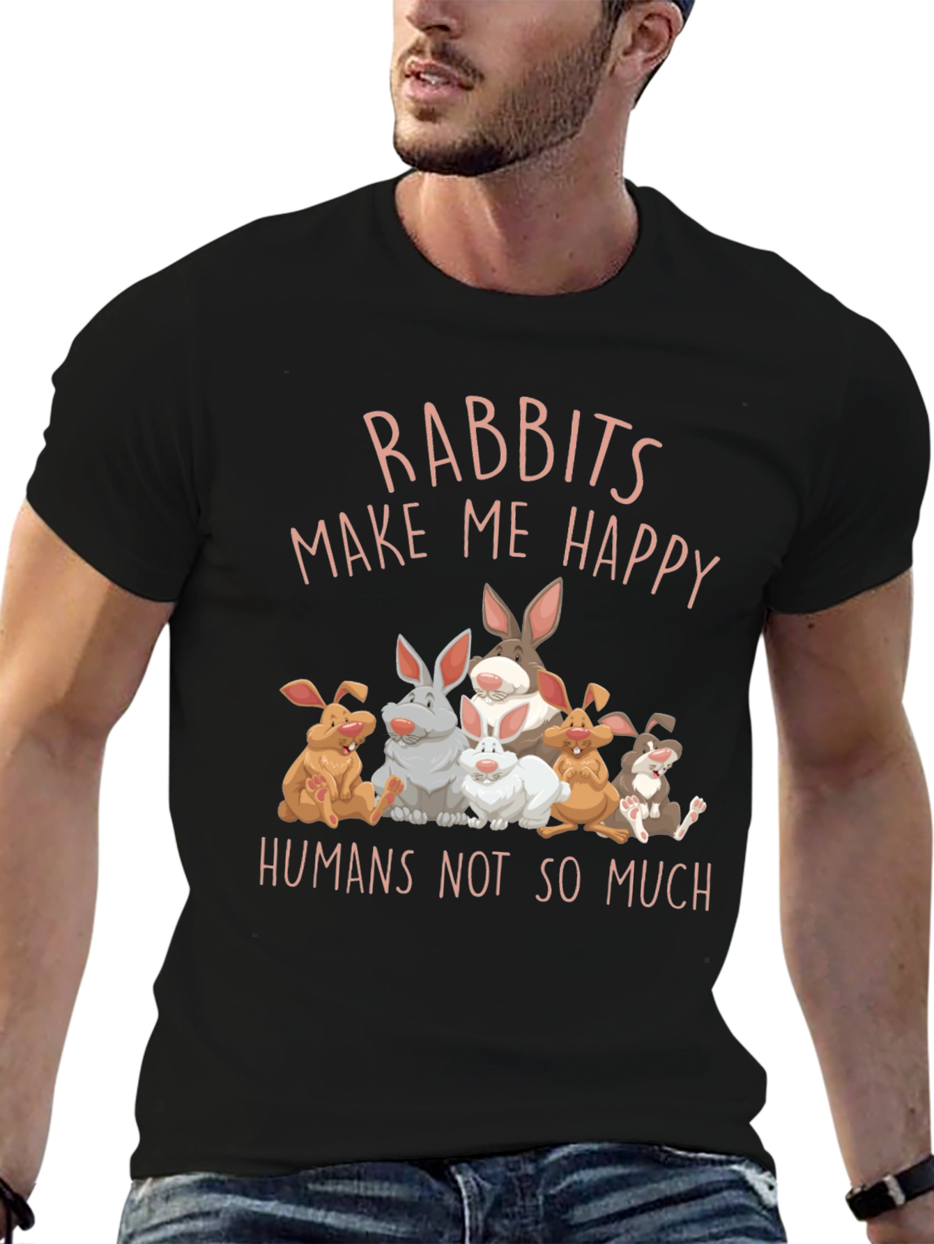 Rabbits Make Me Happy Graphic Tee