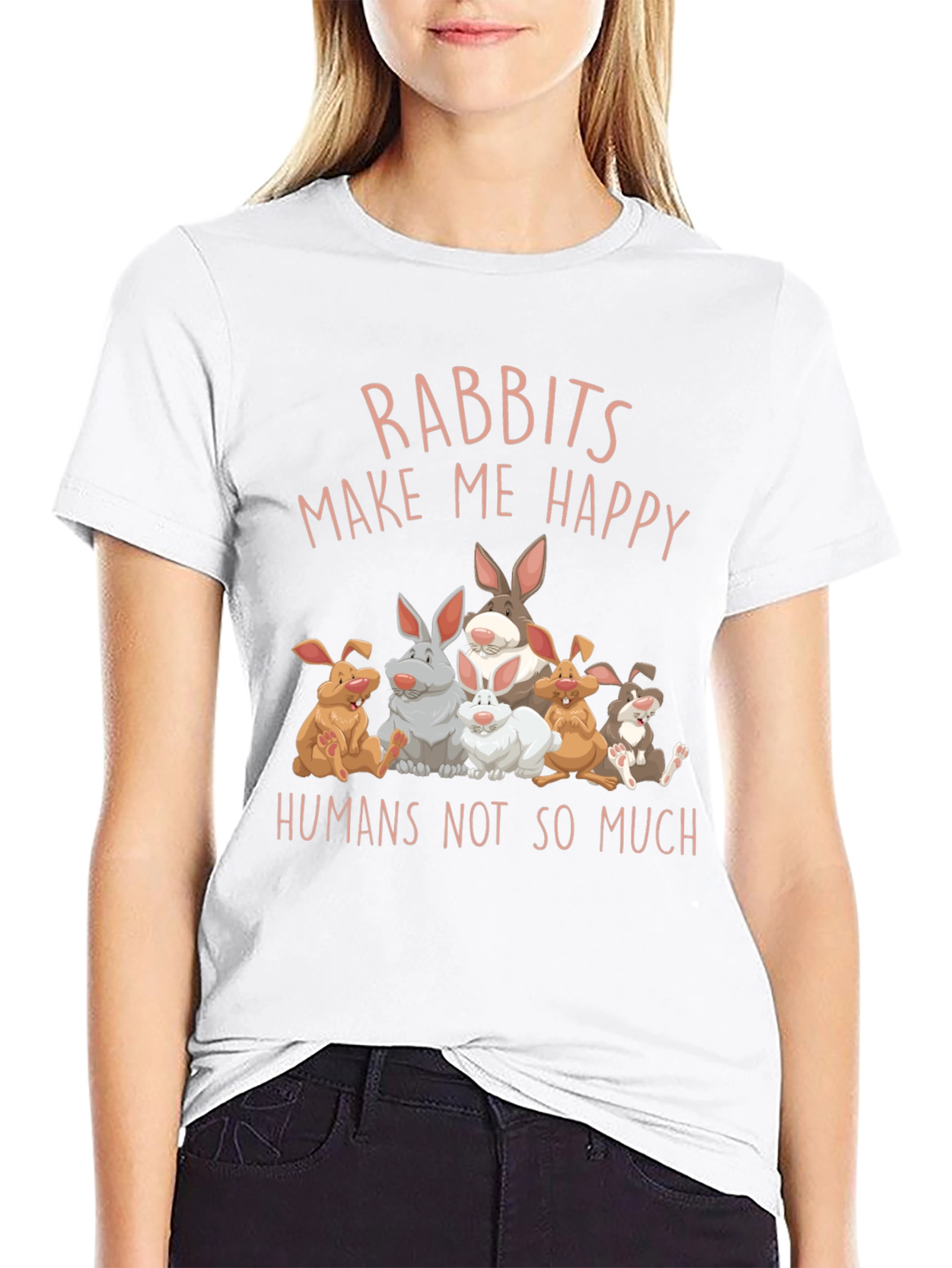 Rabbits Make Me Happy Graphic Tee