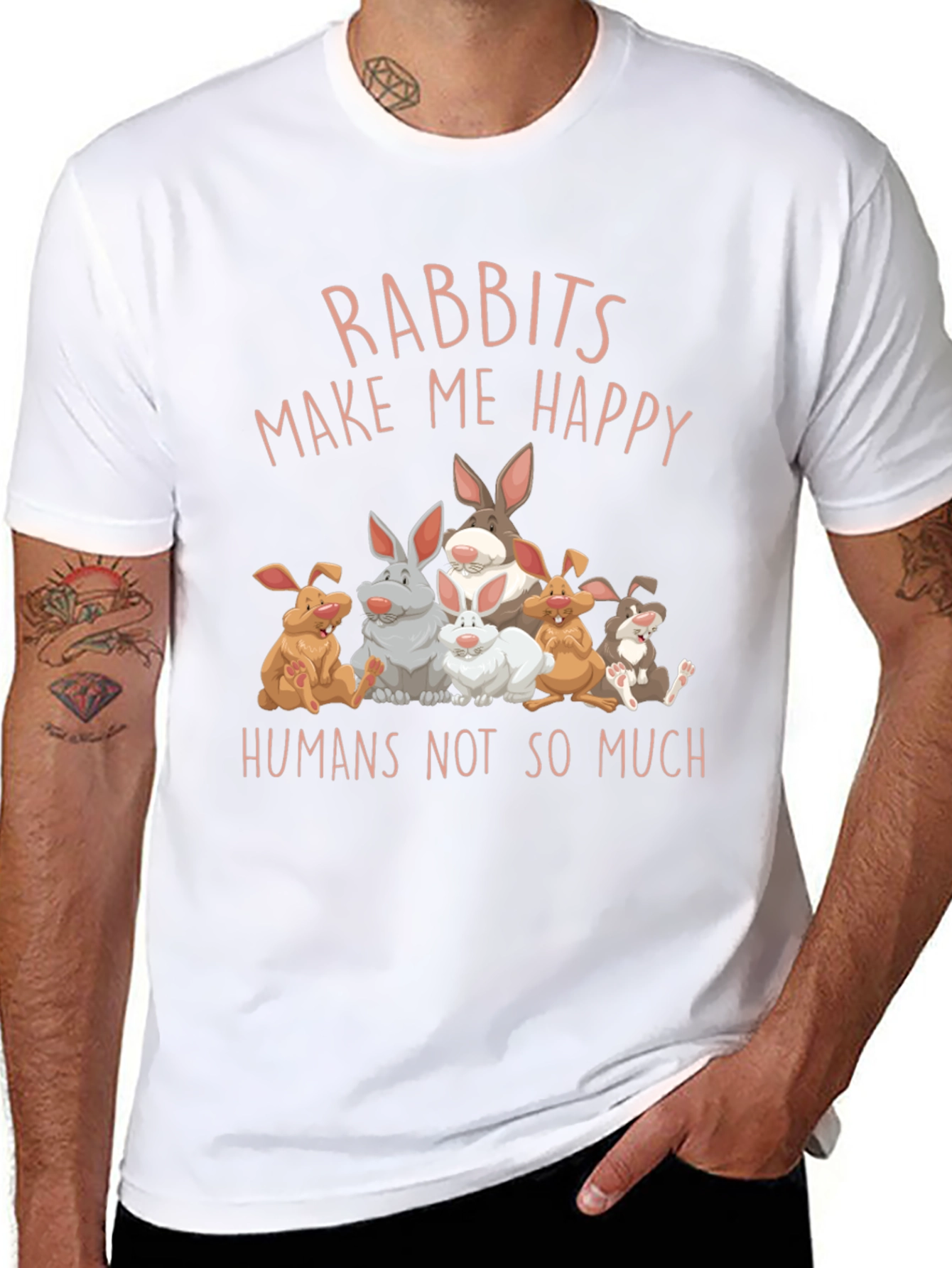 Rabbits Make Me Happy Graphic Tee