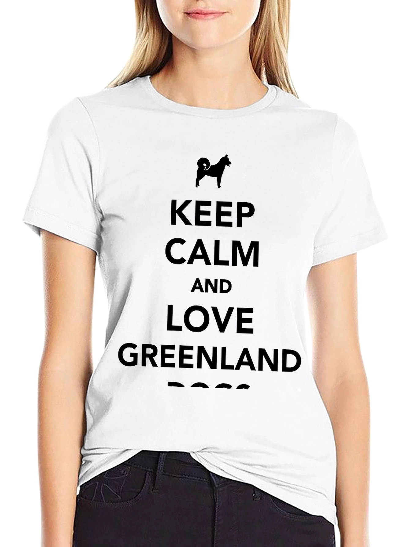 Keep Calm Greenland Dog Black T-Shirt