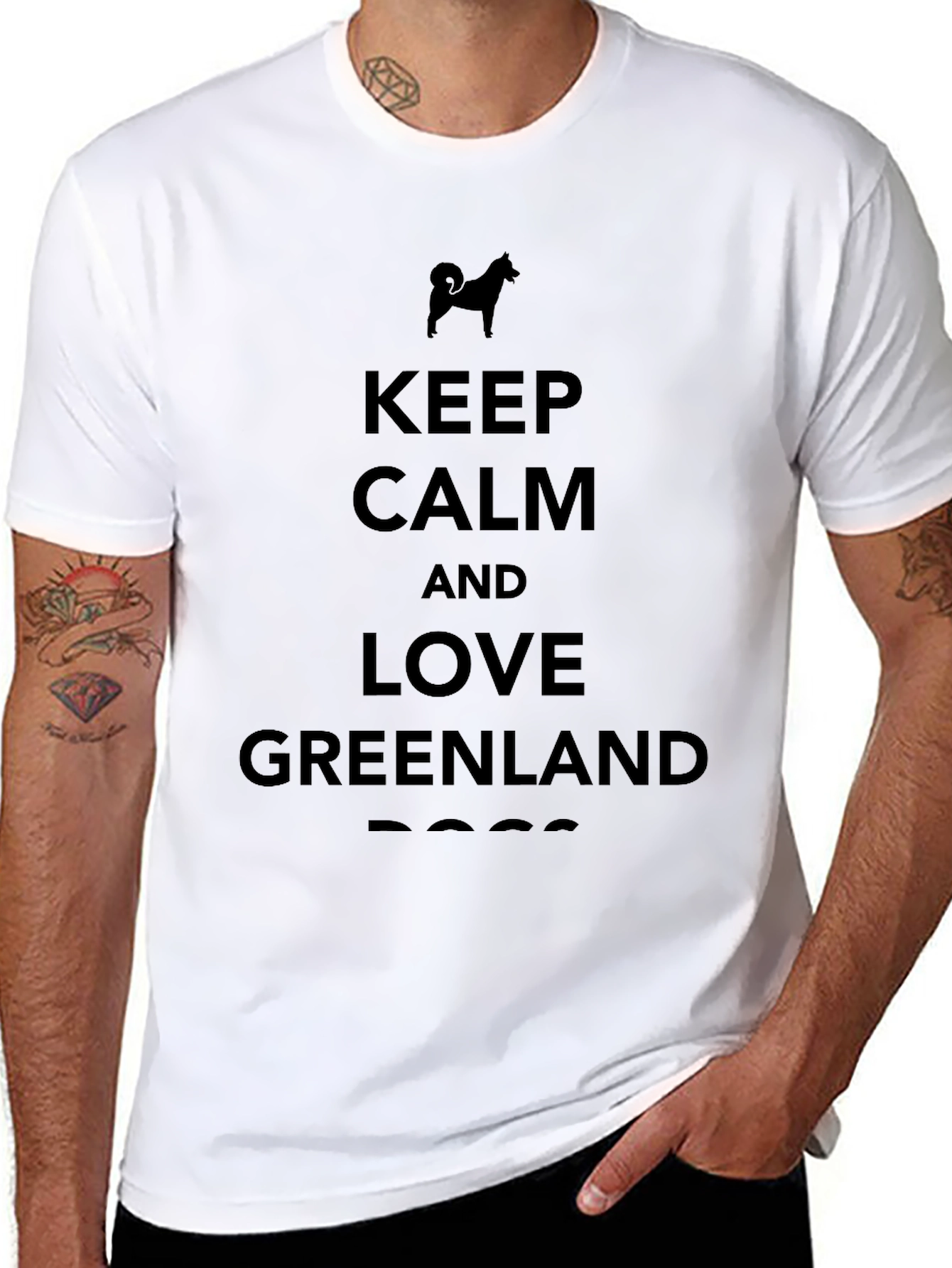 Keep Calm Greenland Dog Black T-Shirt