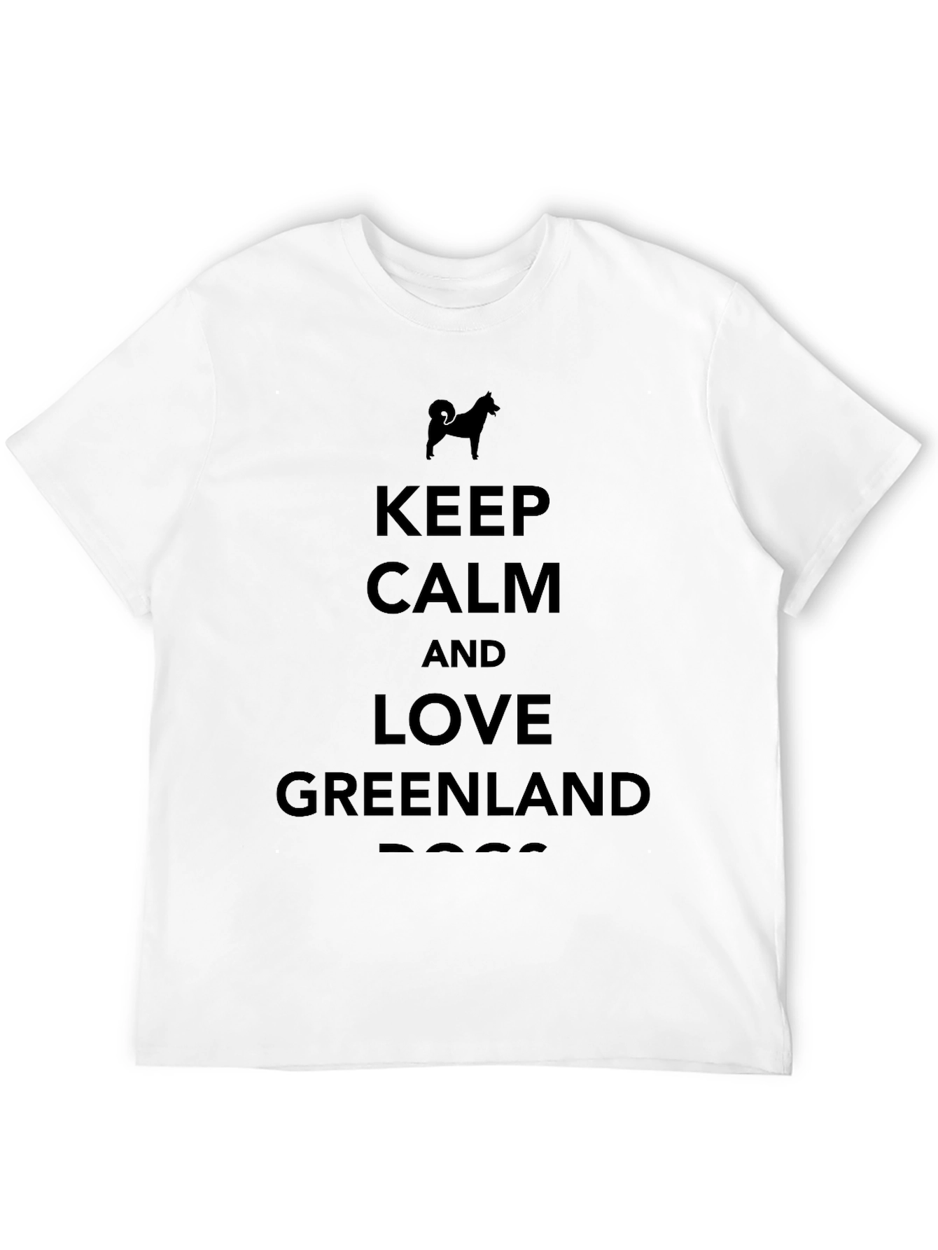 Keep Calm Greenland Dog Black T-Shirt