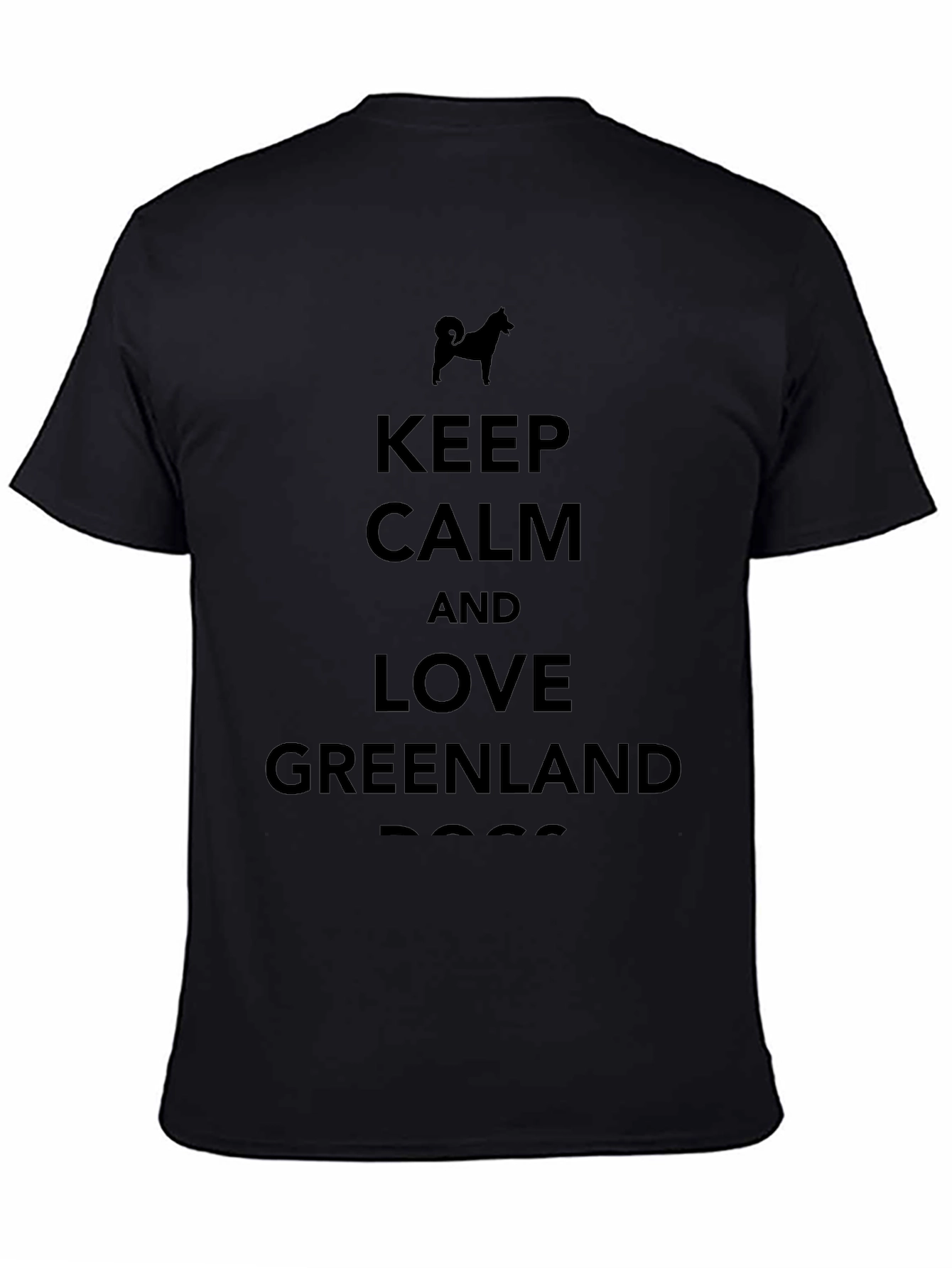 Keep Calm Greenland Dog Black T-Shirt
