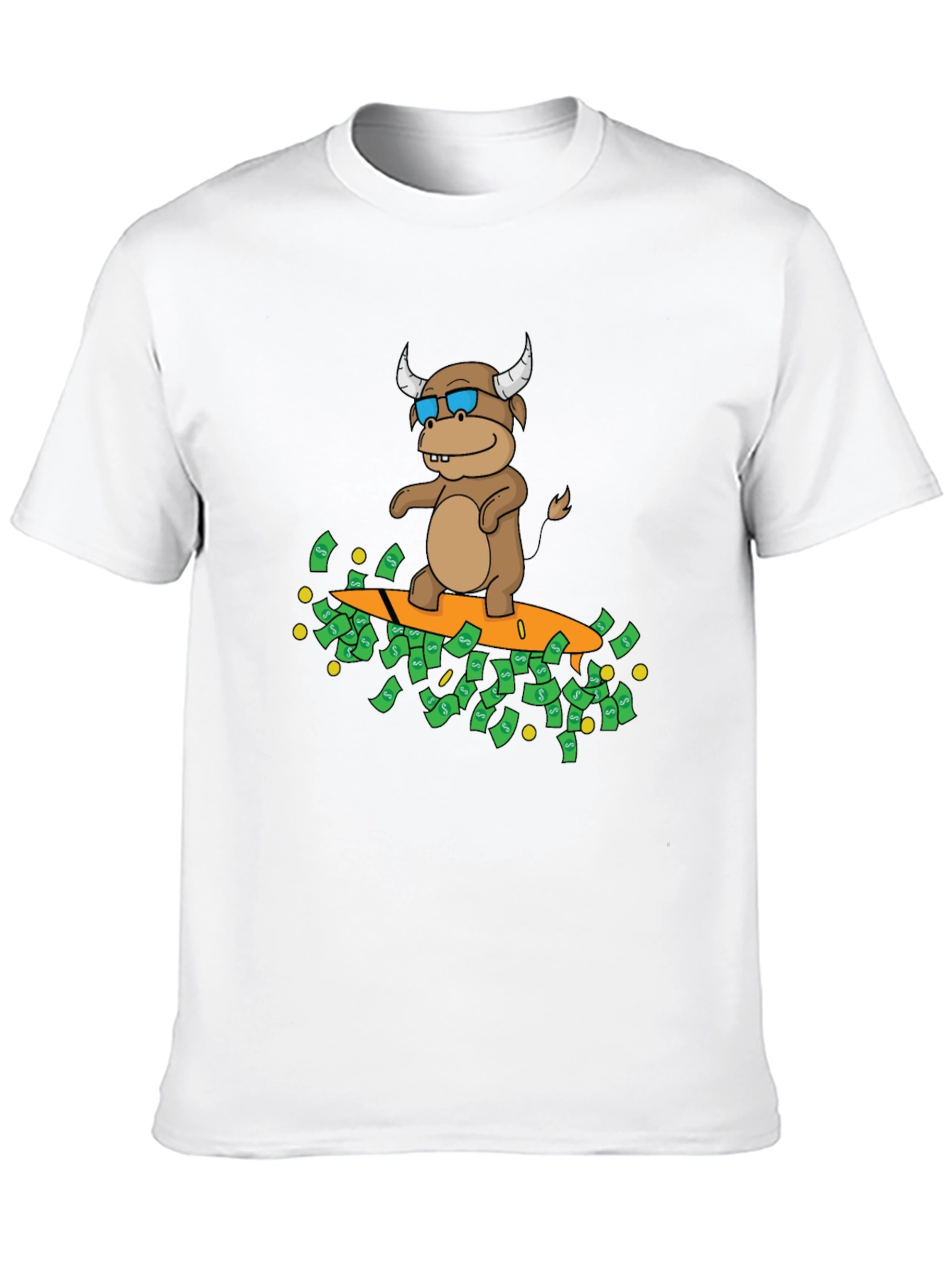Bull Riding Wave of Money Graphic Tee