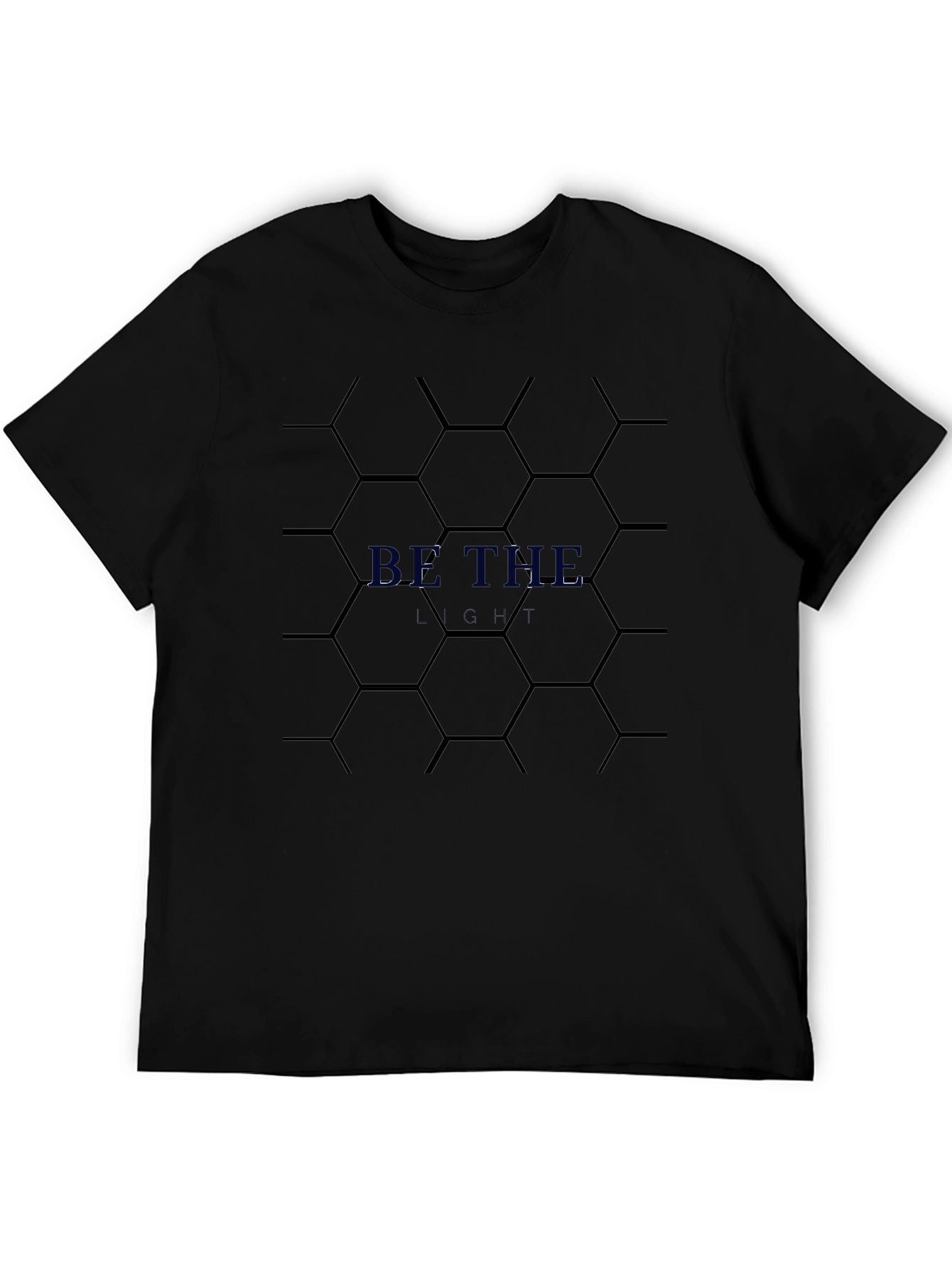 Be the Light Graphic Tee - Black Honeycomb Design