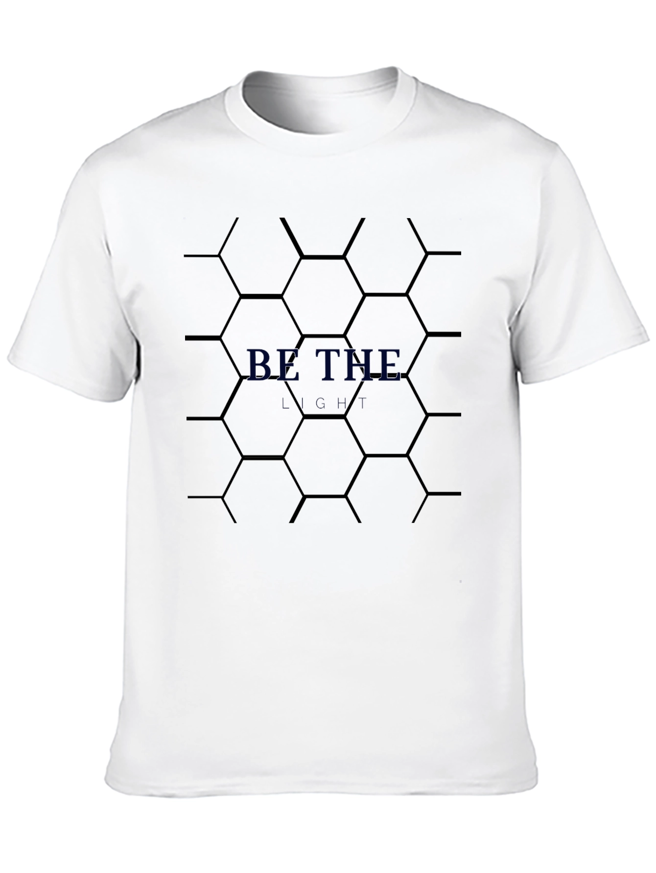 Be the Light Graphic Tee - Black Honeycomb Design