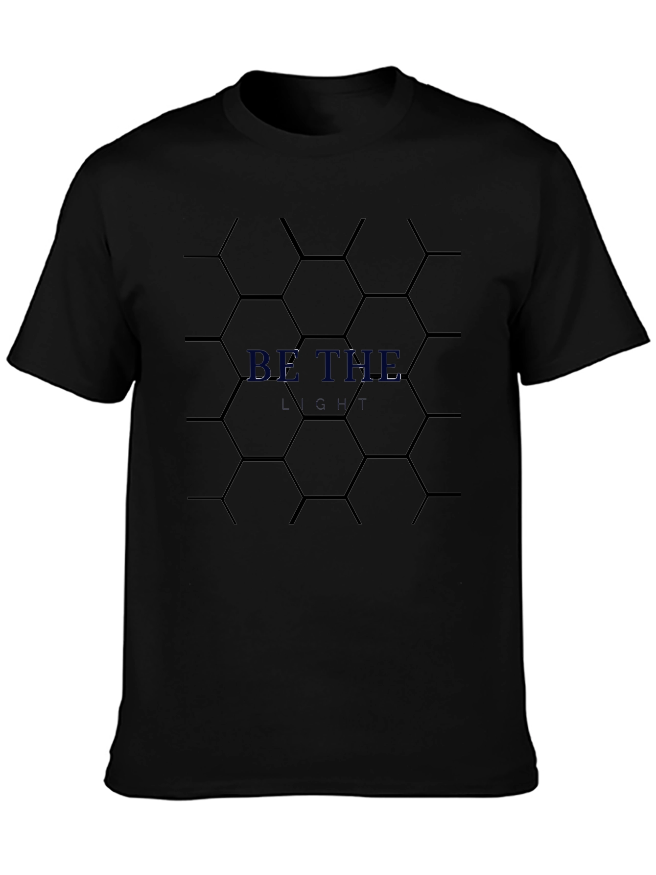 Be the Light Graphic Tee - Black Honeycomb Design