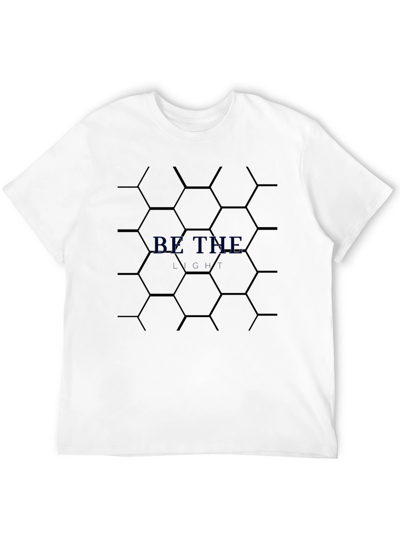 Be the Light Graphic Tee - Black Honeycomb Design