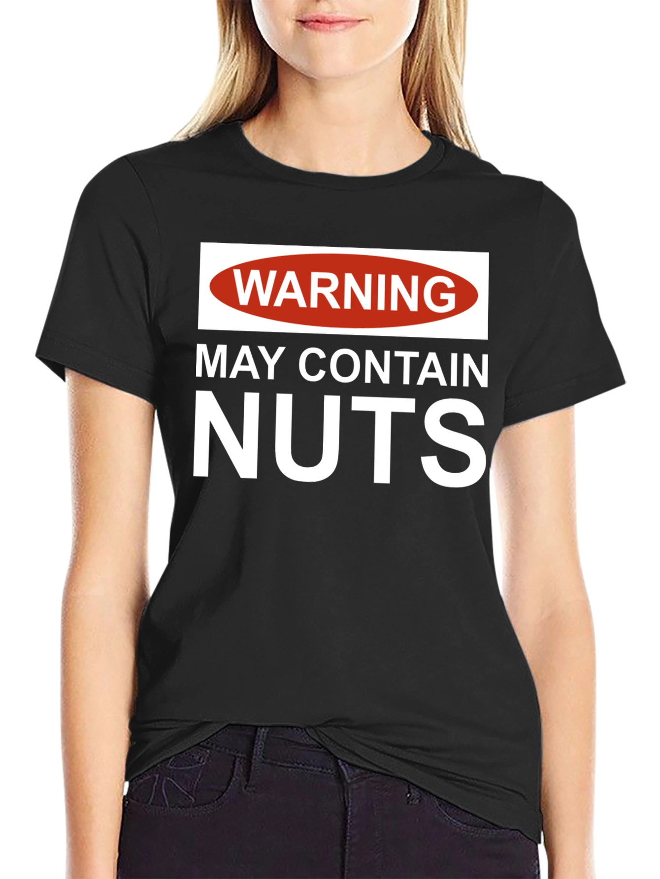 Warning: May Contain Nuts T-Shirt - Funny Novelty Tee