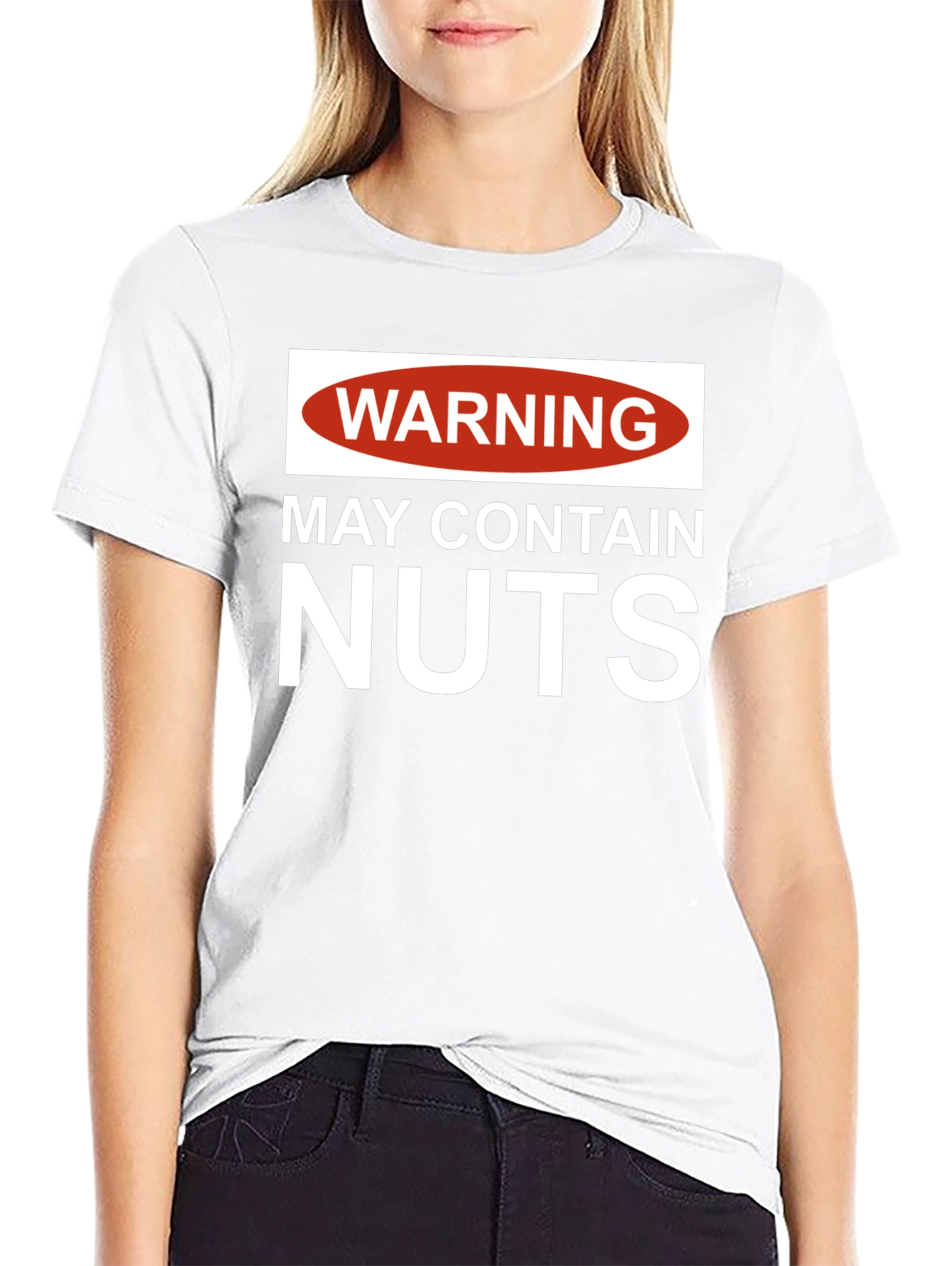 Warning: May Contain Nuts T-Shirt - Funny Novelty Tee