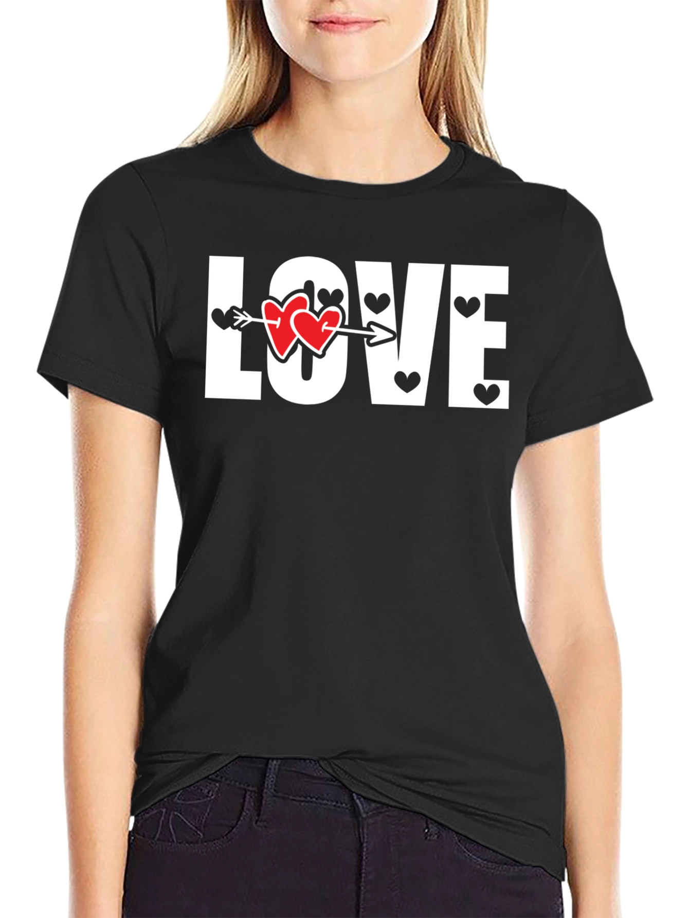 Love Heart Arrow Graphic Tee - Valentines Day Shirt