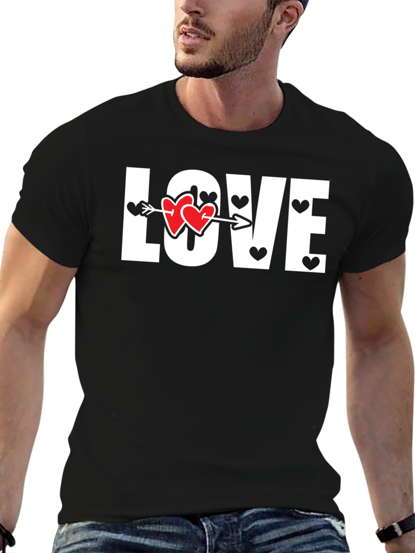 Love Heart Arrow Graphic Tee - Valentines Day Shirt