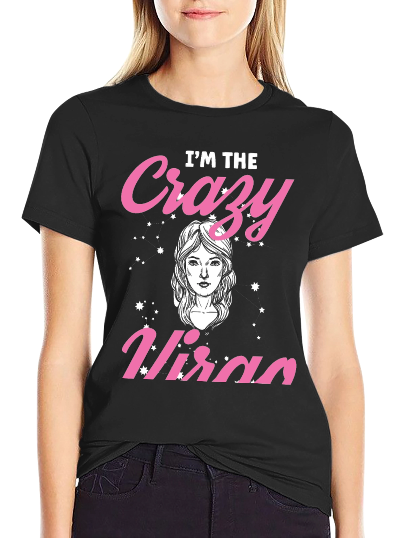 Crazy Virgo Black T-Shirt for Women