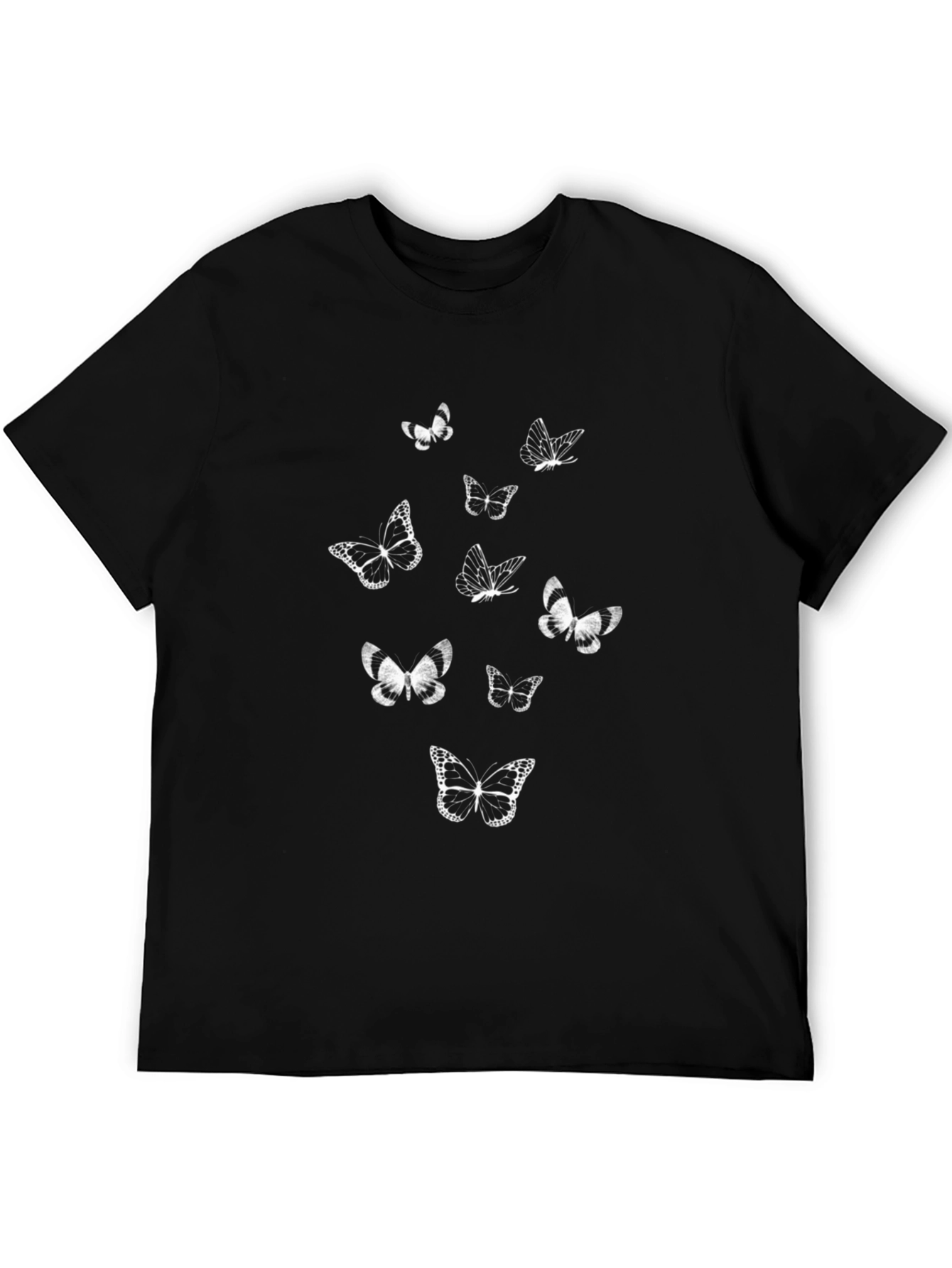 Butterfly Print Black T-Shirt