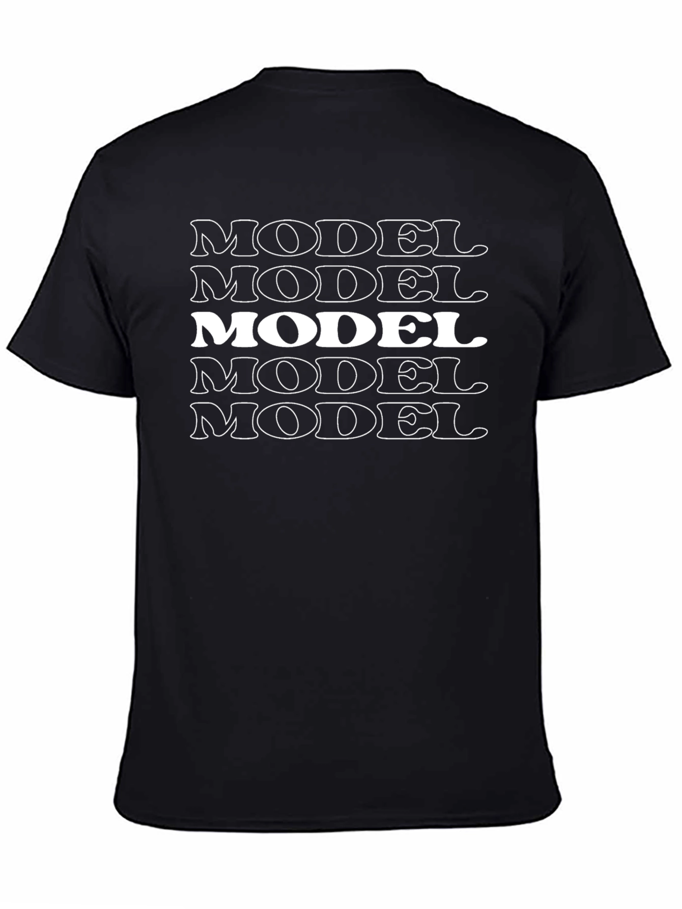 Model T-Shirt Black Cotton Graphic Tee