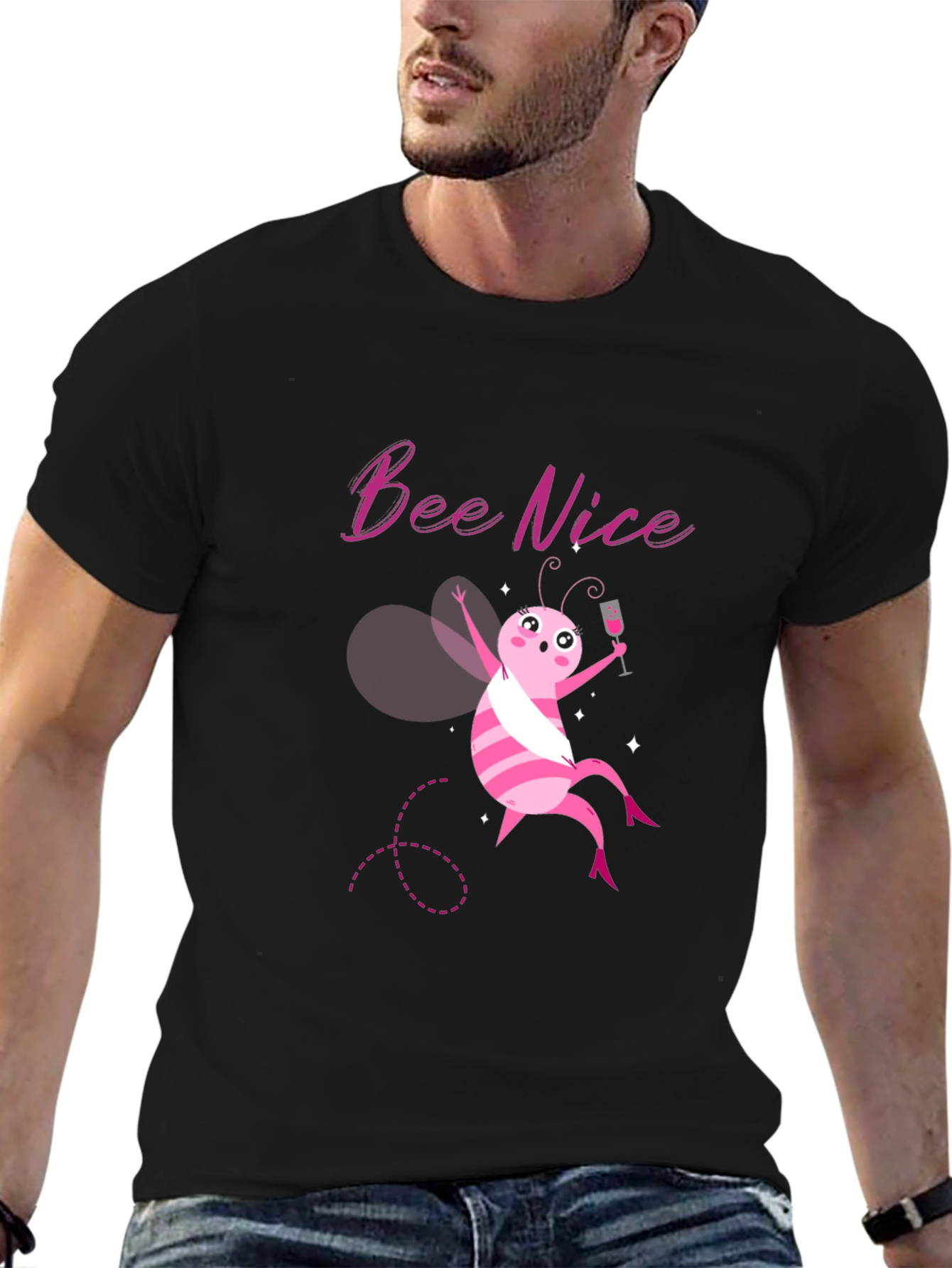 Bee Nice Graphic T-Shirt - Funny Cute Tee