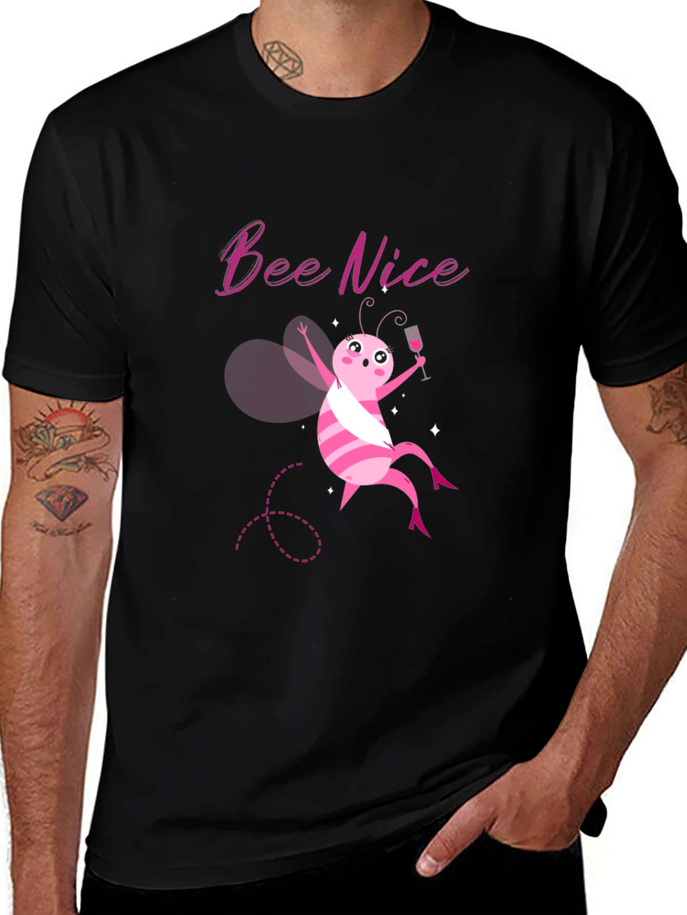 Bee Nice Graphic T-Shirt - Funny Cute Tee