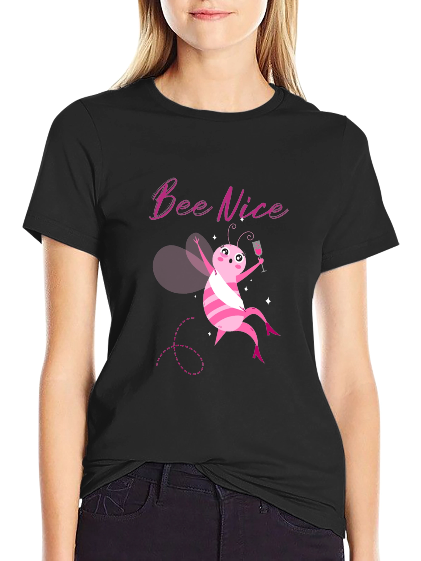 Bee Nice Graphic T-Shirt - Funny Cute Tee