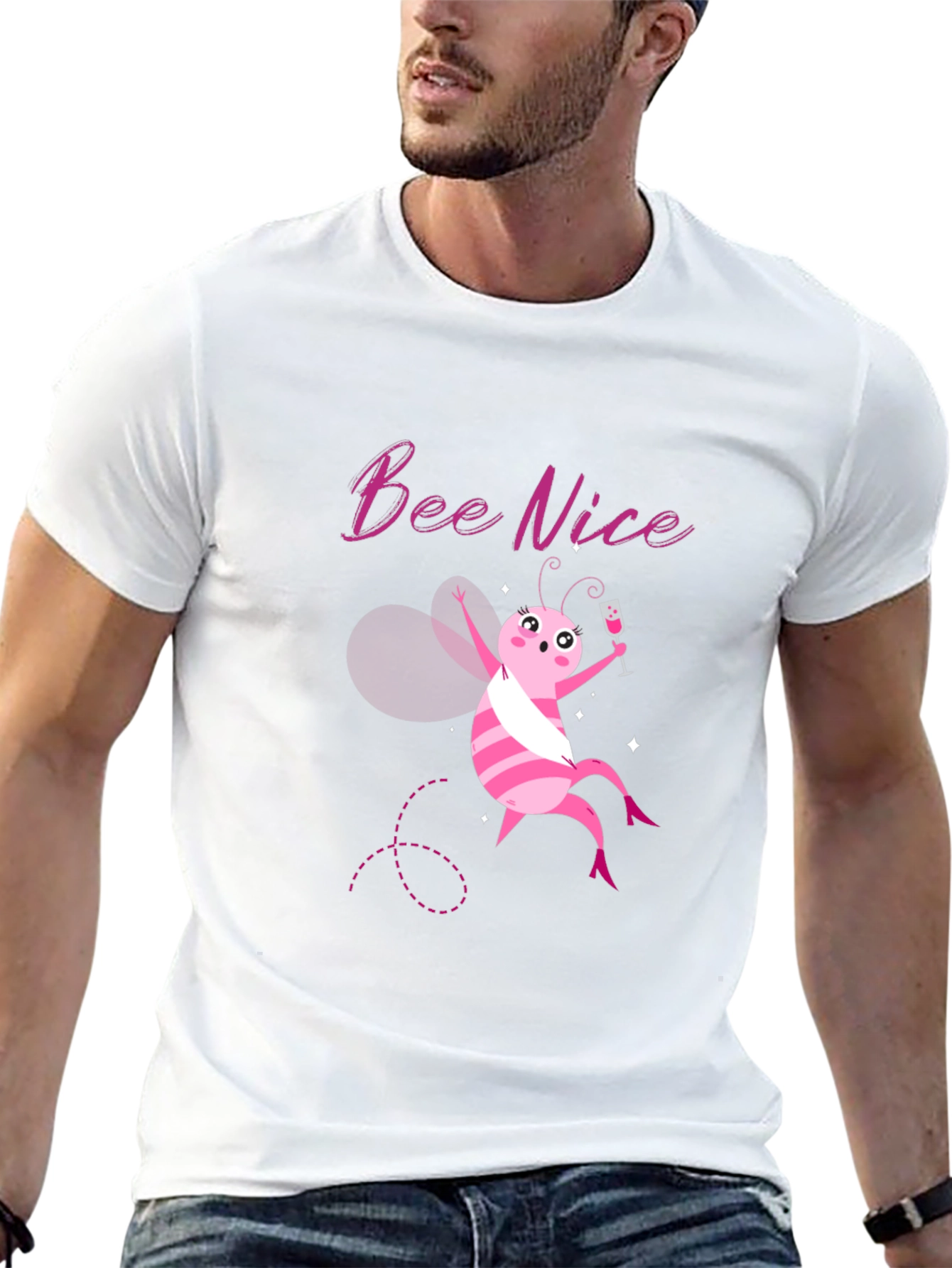 Bee Nice Graphic T-Shirt - Funny Cute Tee