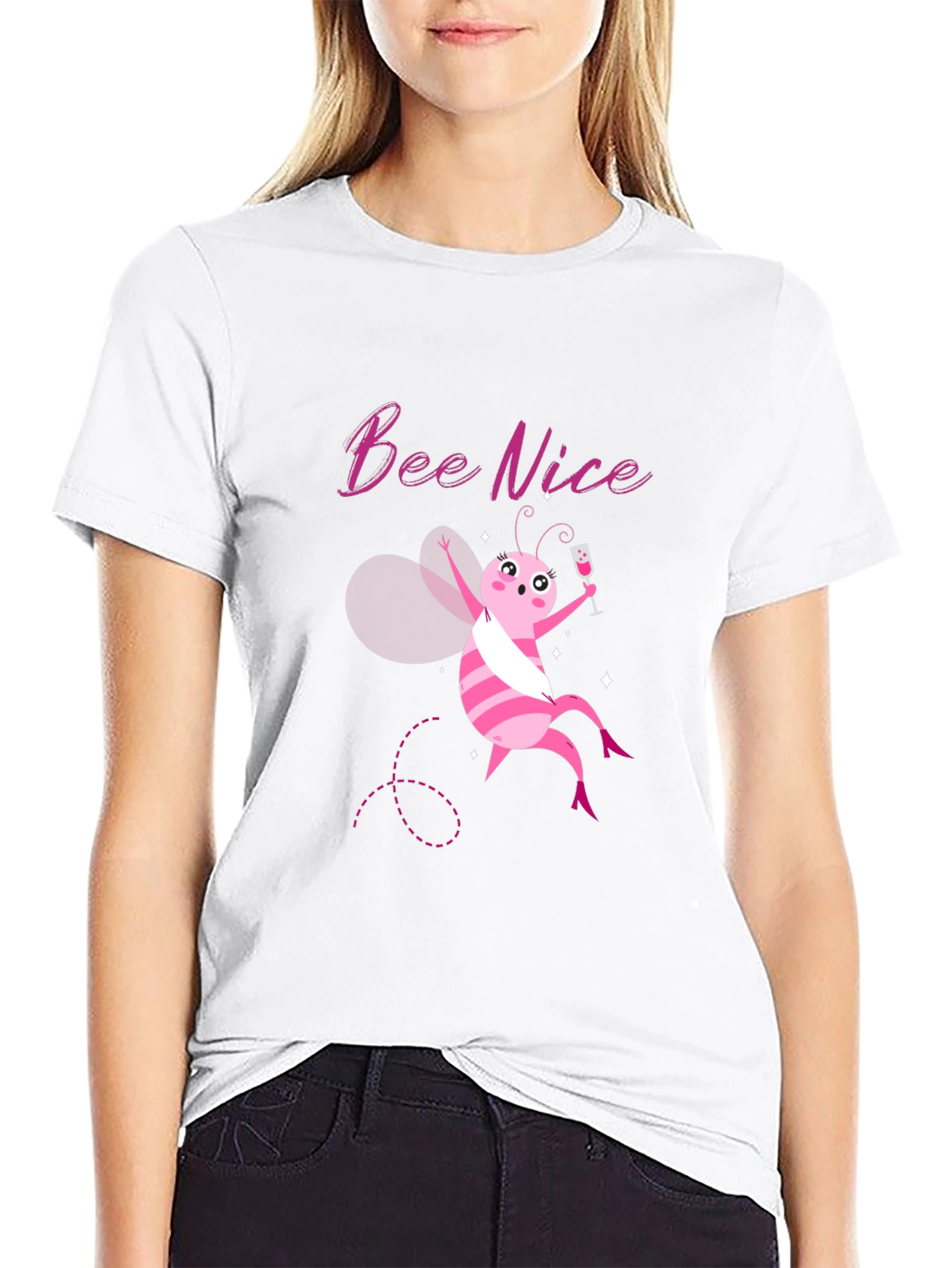 Bee Nice Graphic T-Shirt - Funny Cute Tee
