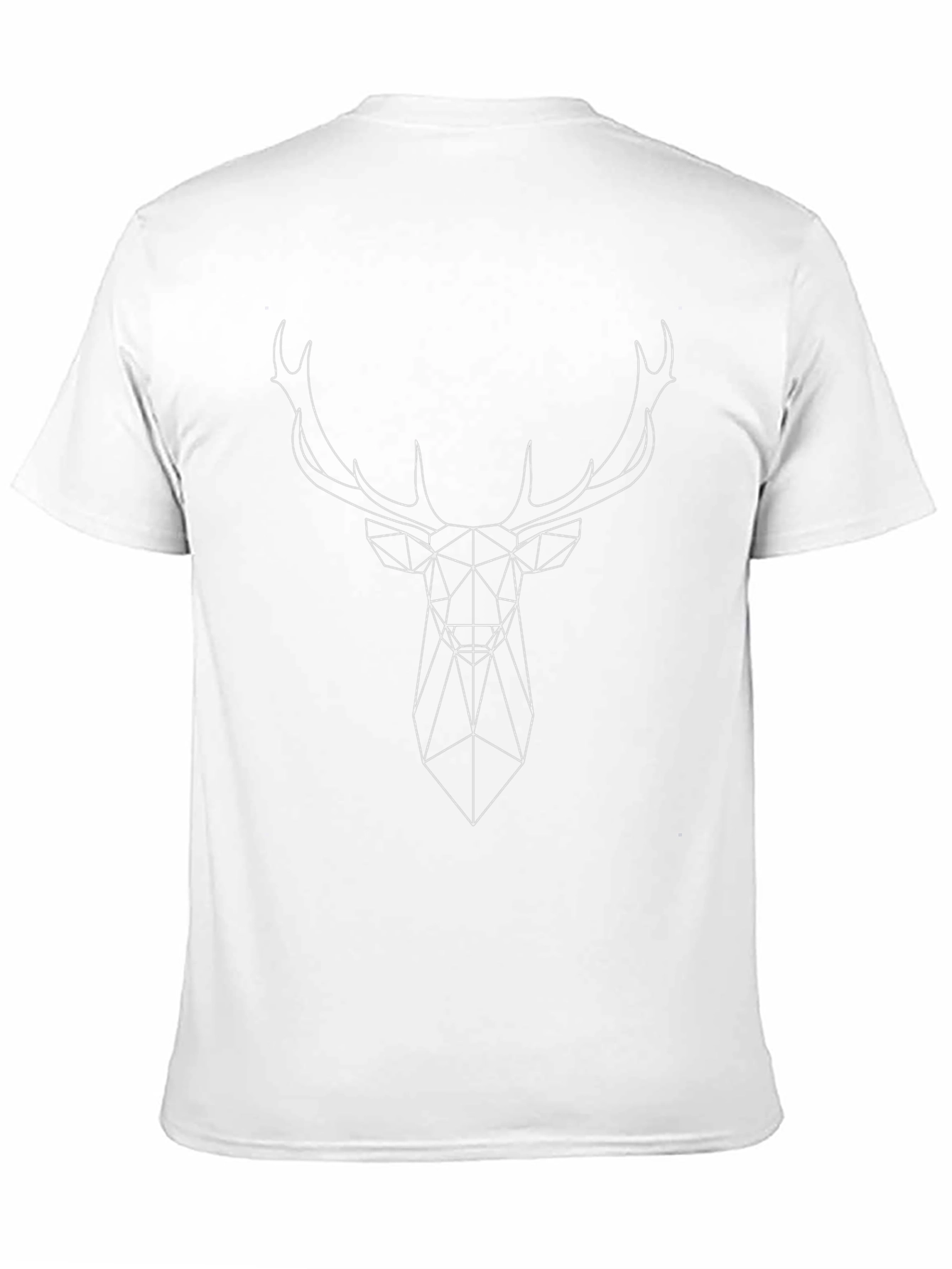 Geometric Deer Head Graphic Tee - Black