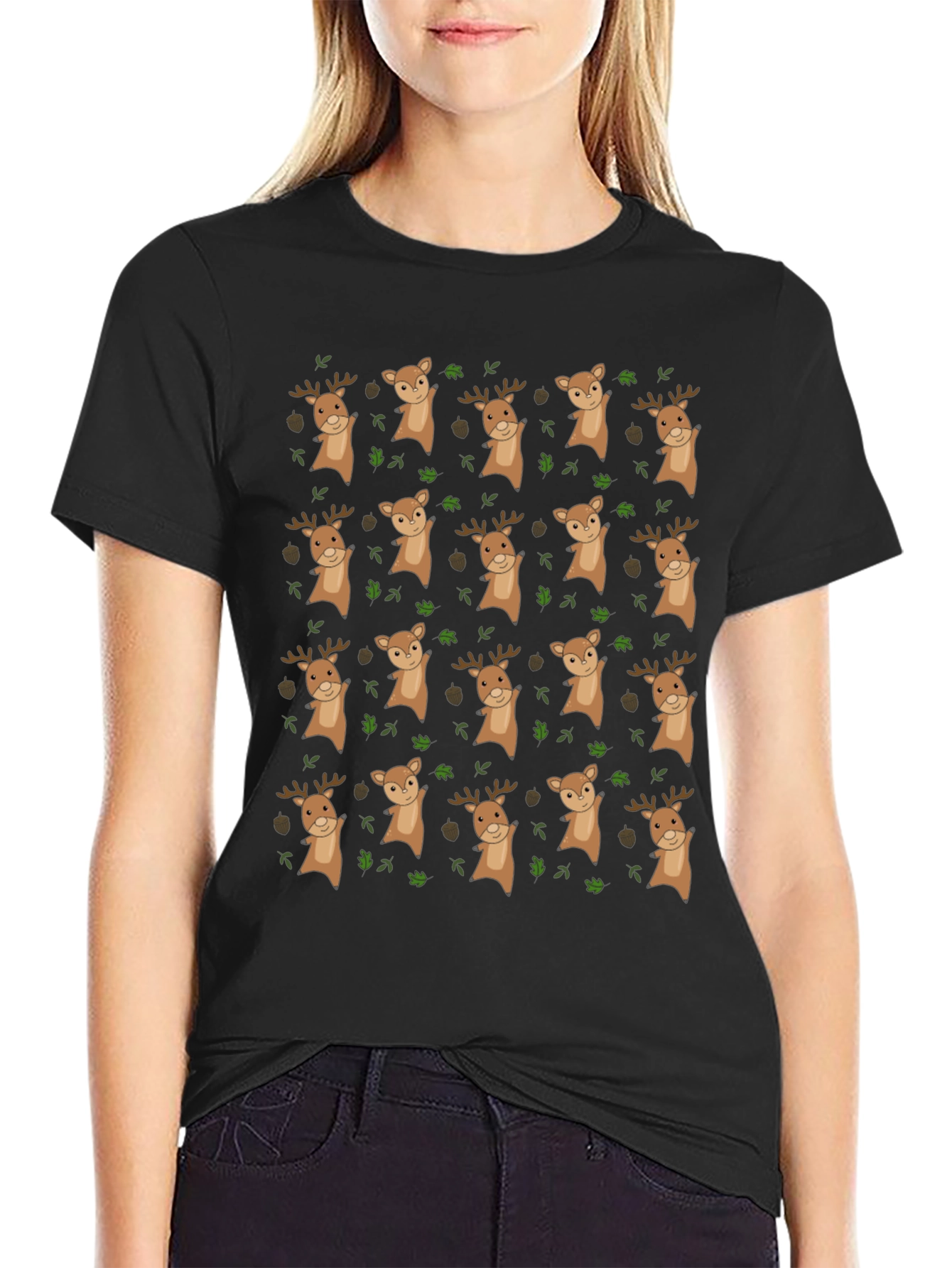 Novelty Deer Pattern T-Shirt