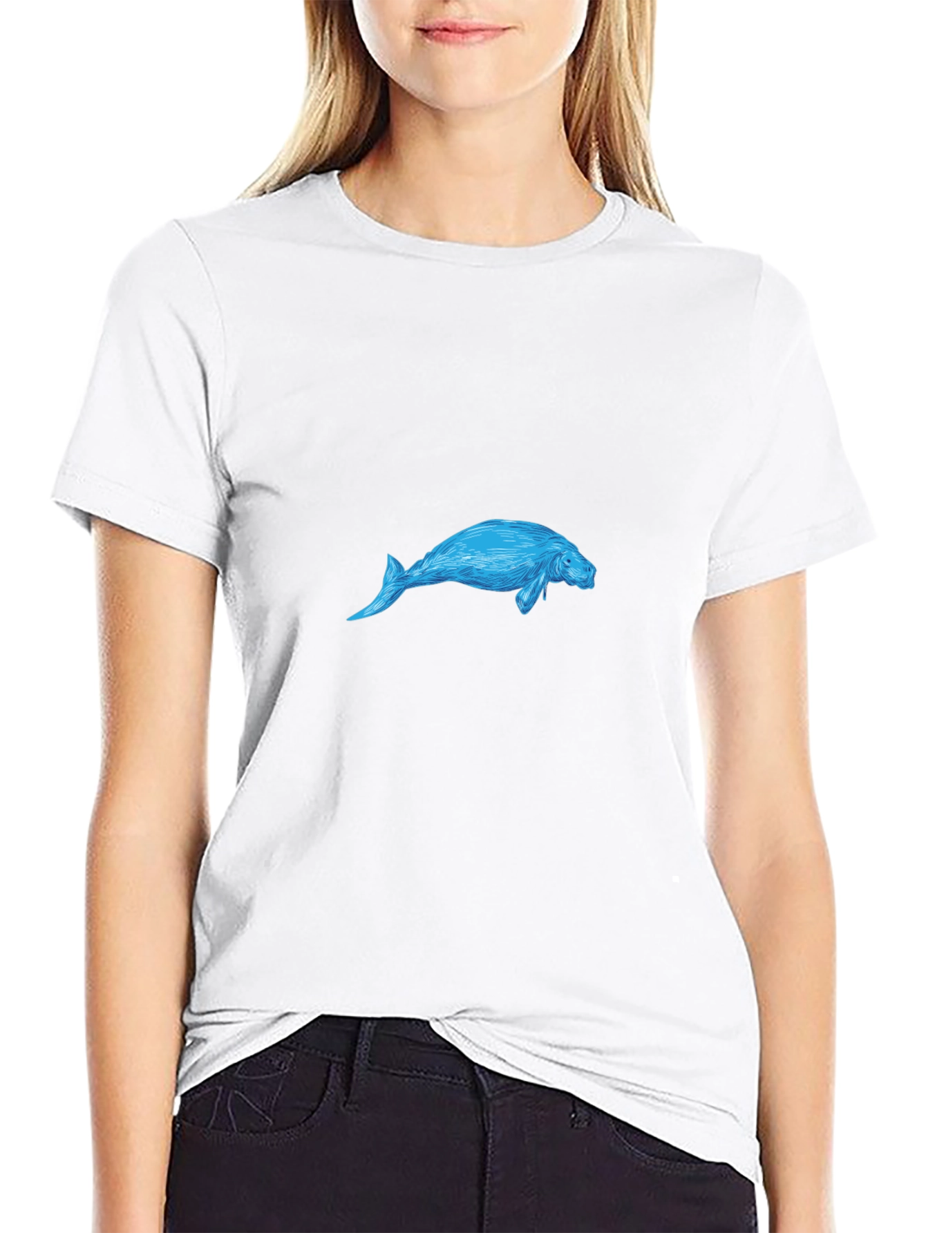 Manatee Graphic Black T-Shirt
