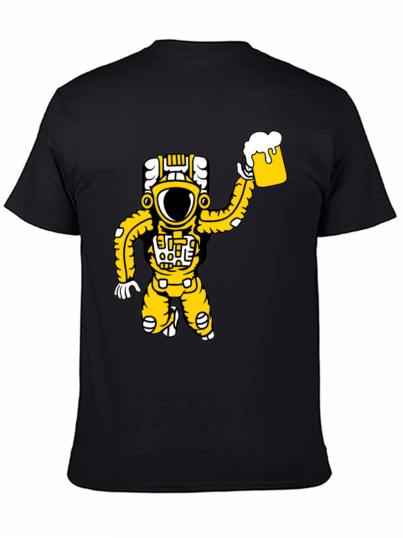 Astronaut Beer Graphic T-Shirt - Black
