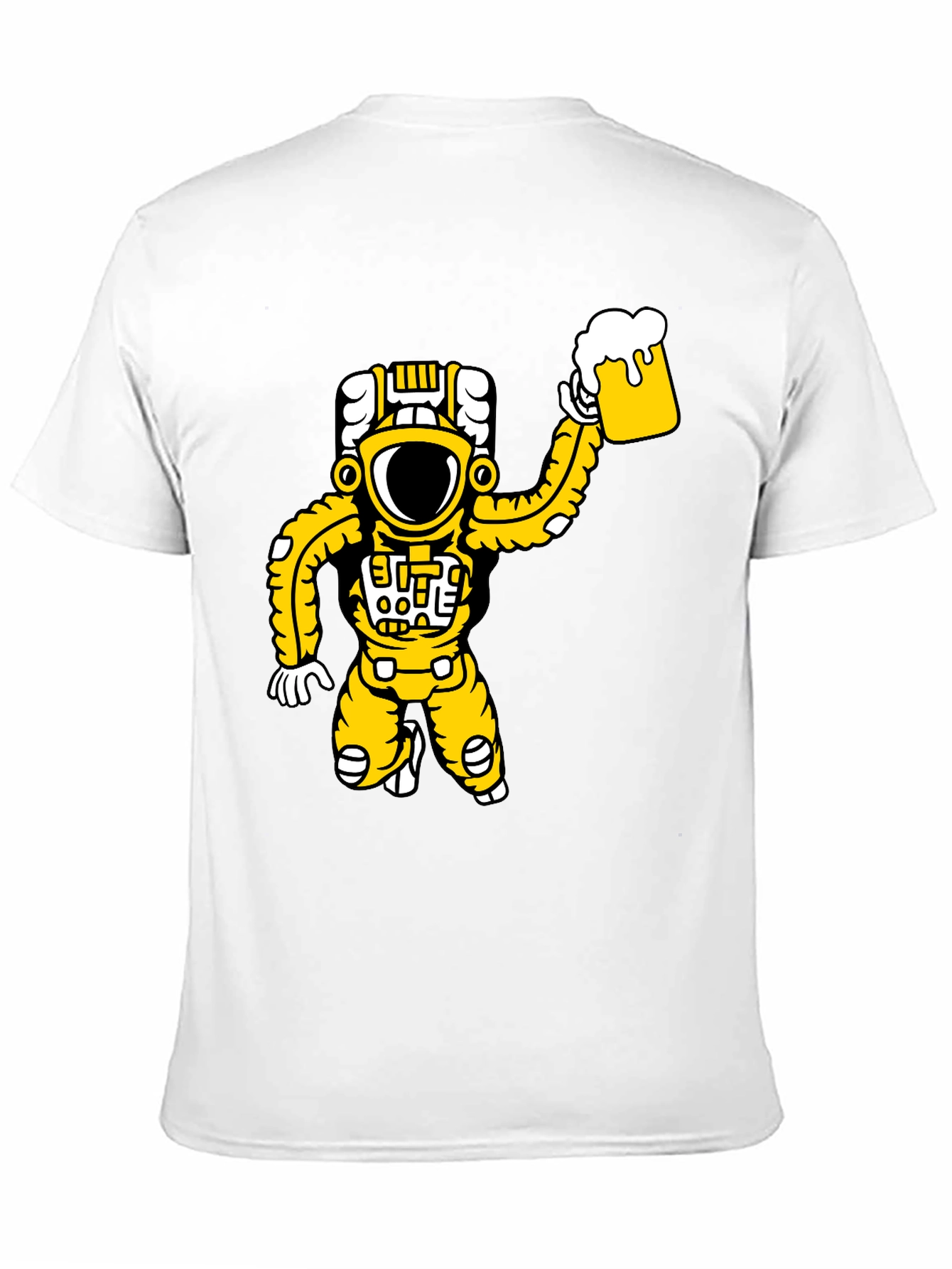 Astronaut Beer Graphic T-Shirt - Black