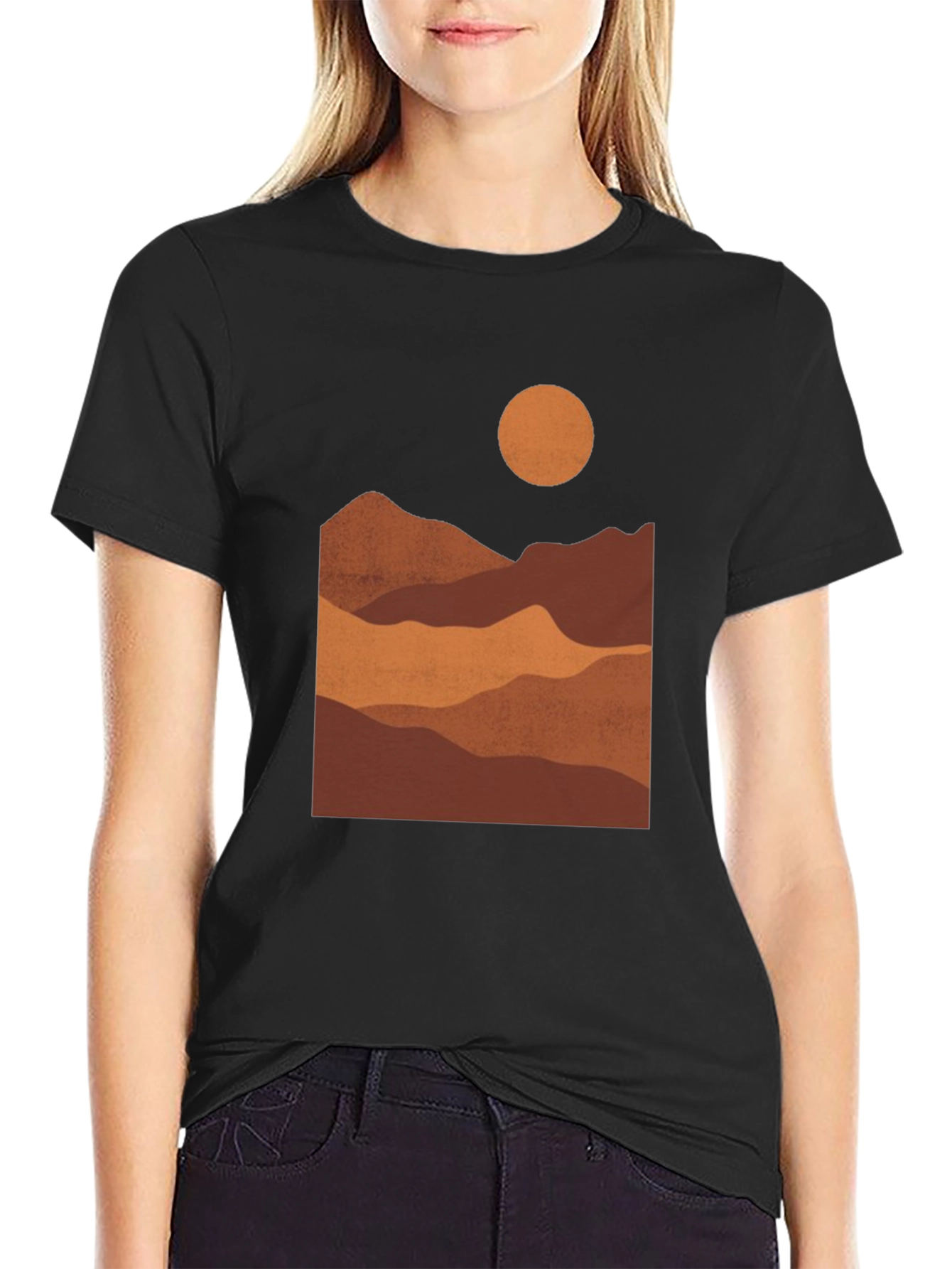 Mountains Graphic Print Tee - Earth Tones