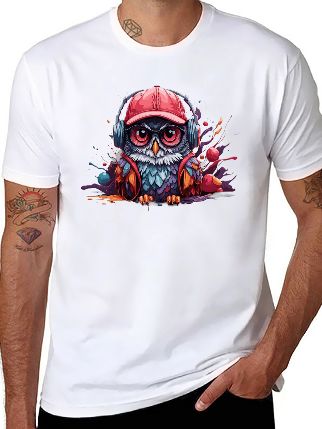 Cool Owl T-Shirt: Graphic Print Tee