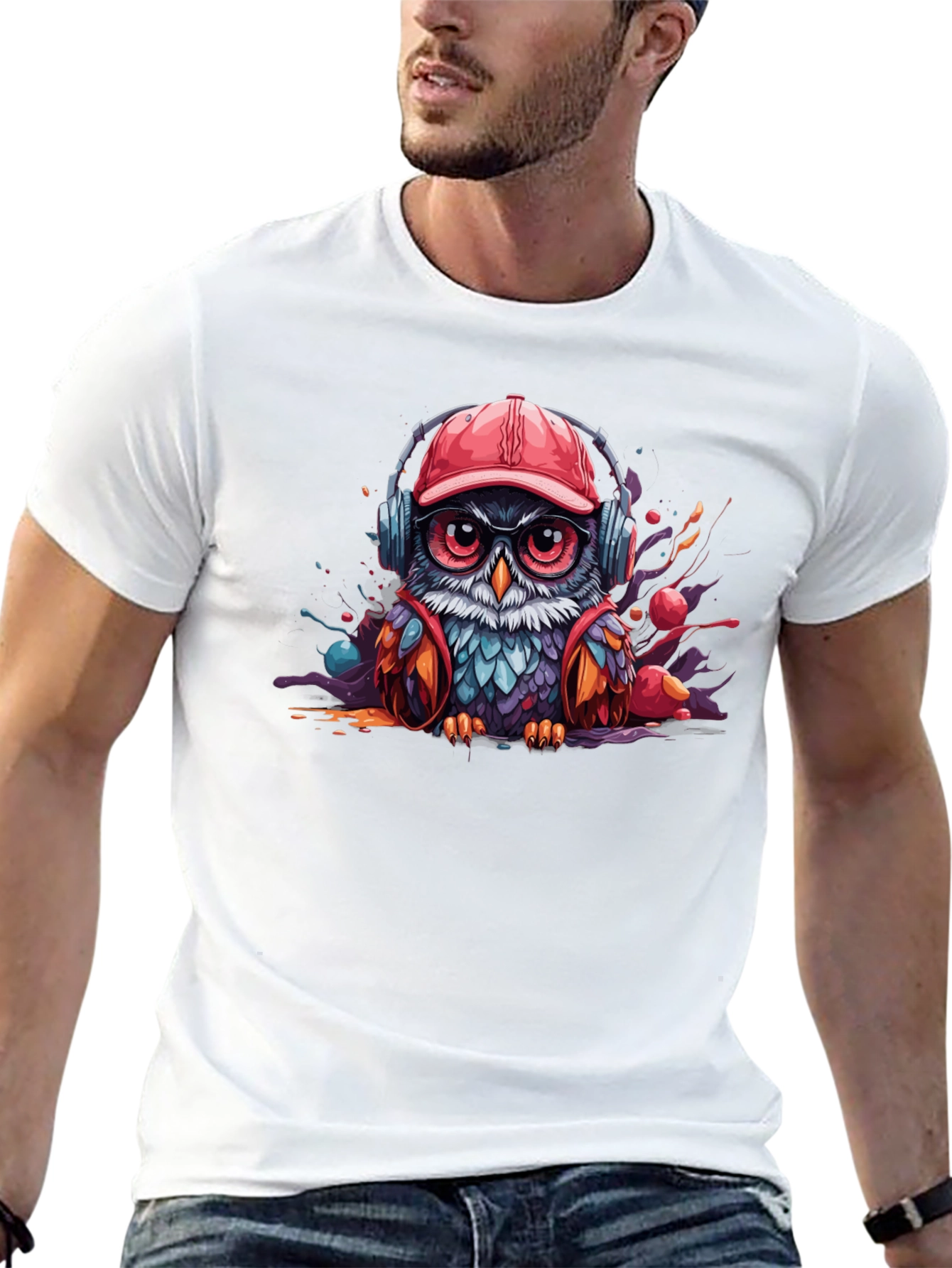 Cool Owl T-Shirt: Graphic Print Tee