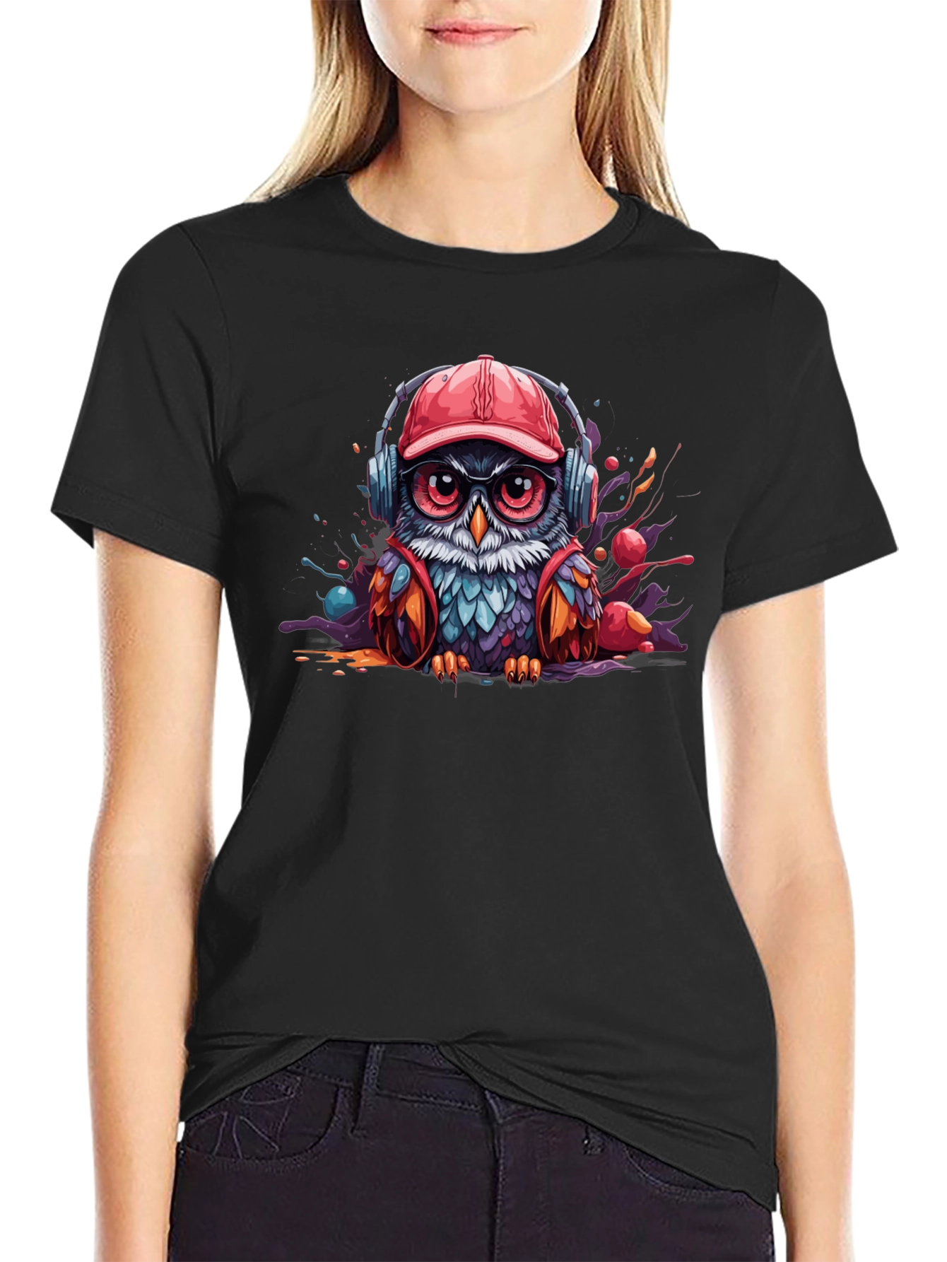 Cool Owl T-Shirt: Graphic Print Tee